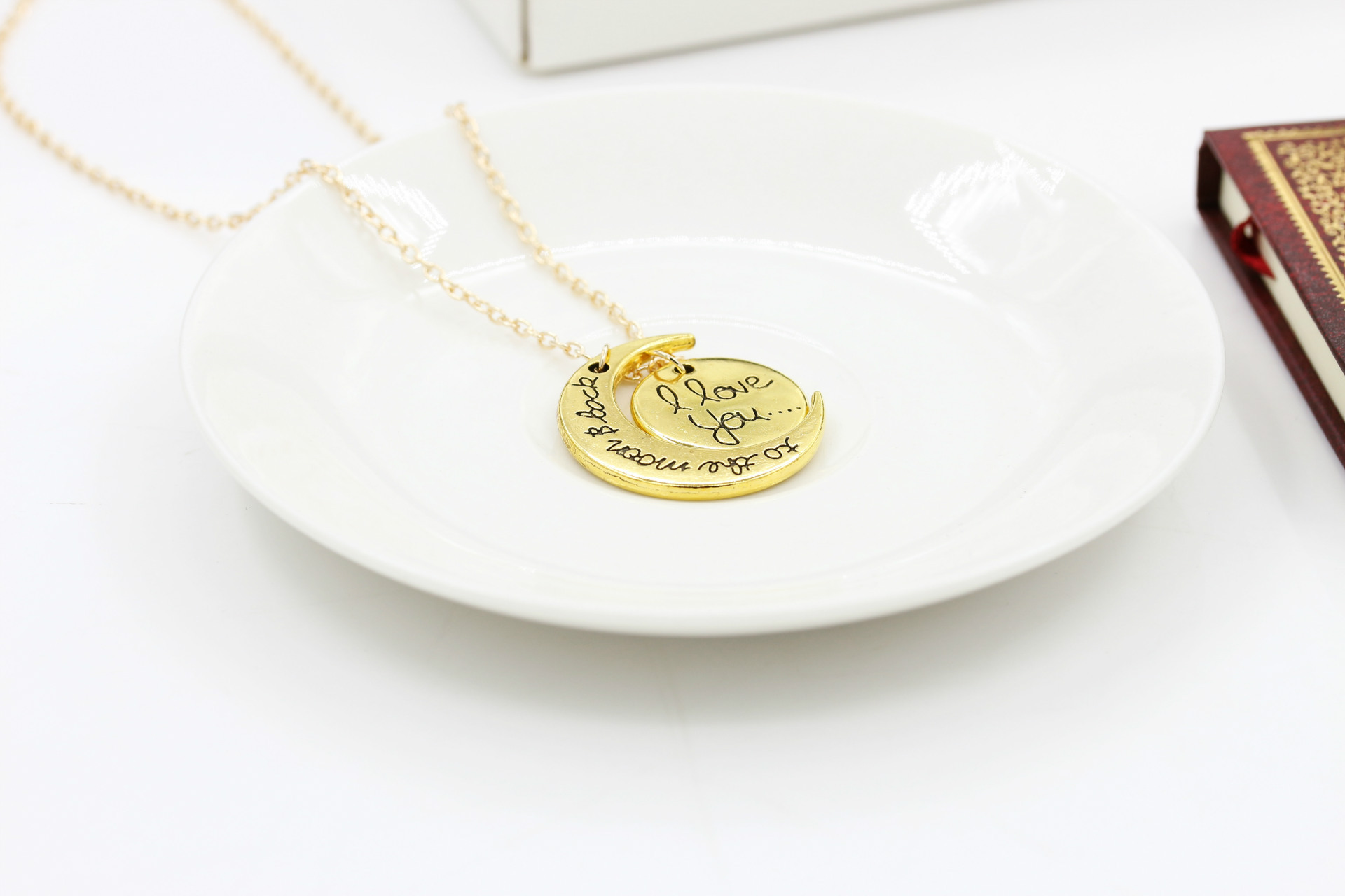 I Love You To the Moon and Back Gold Necklace