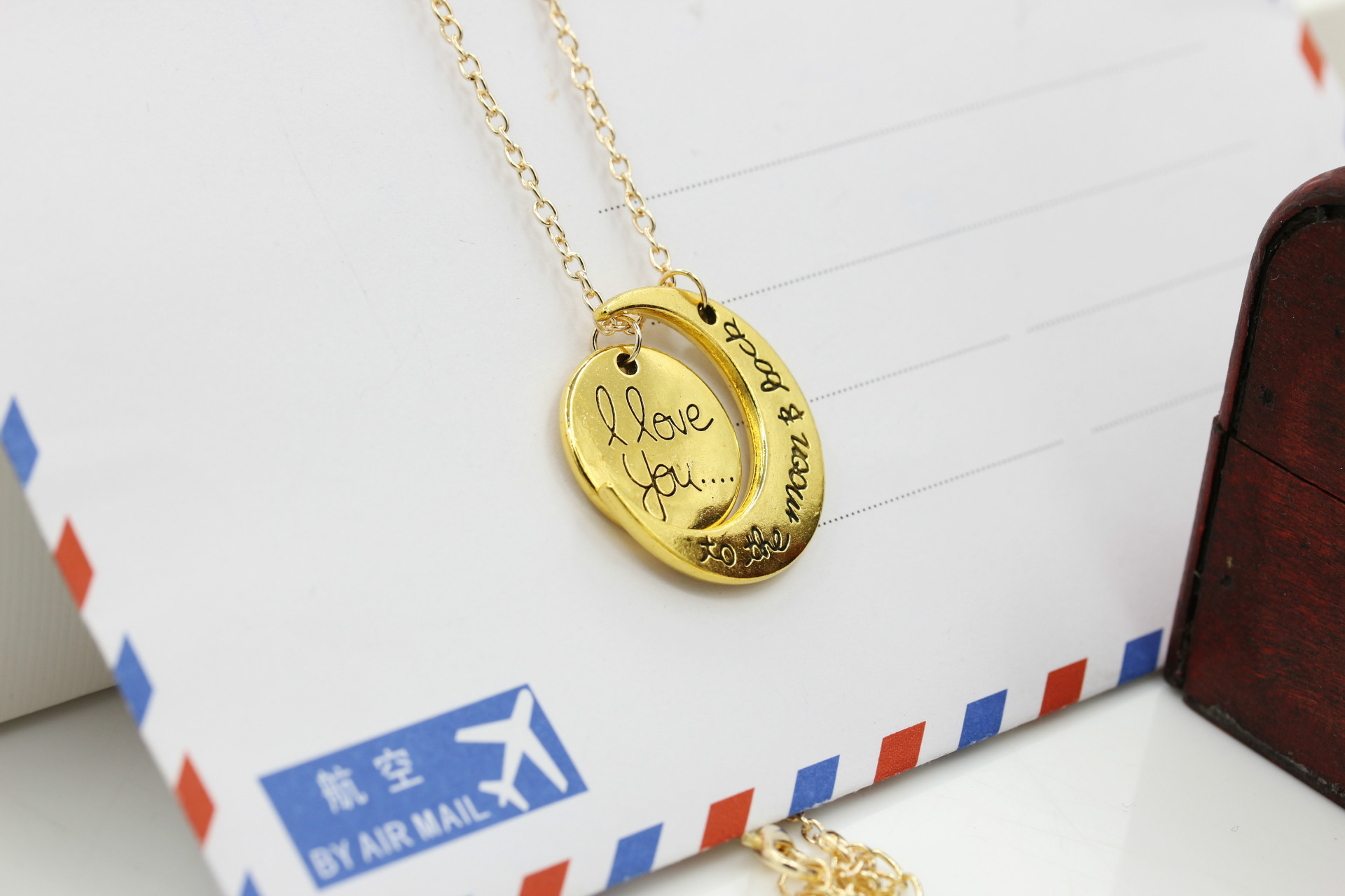 I Love You To the Moon and Back Gold Necklace
