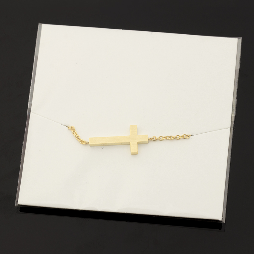 New Gold Horizontal Sideways Cross Handchain for both Men & Women.