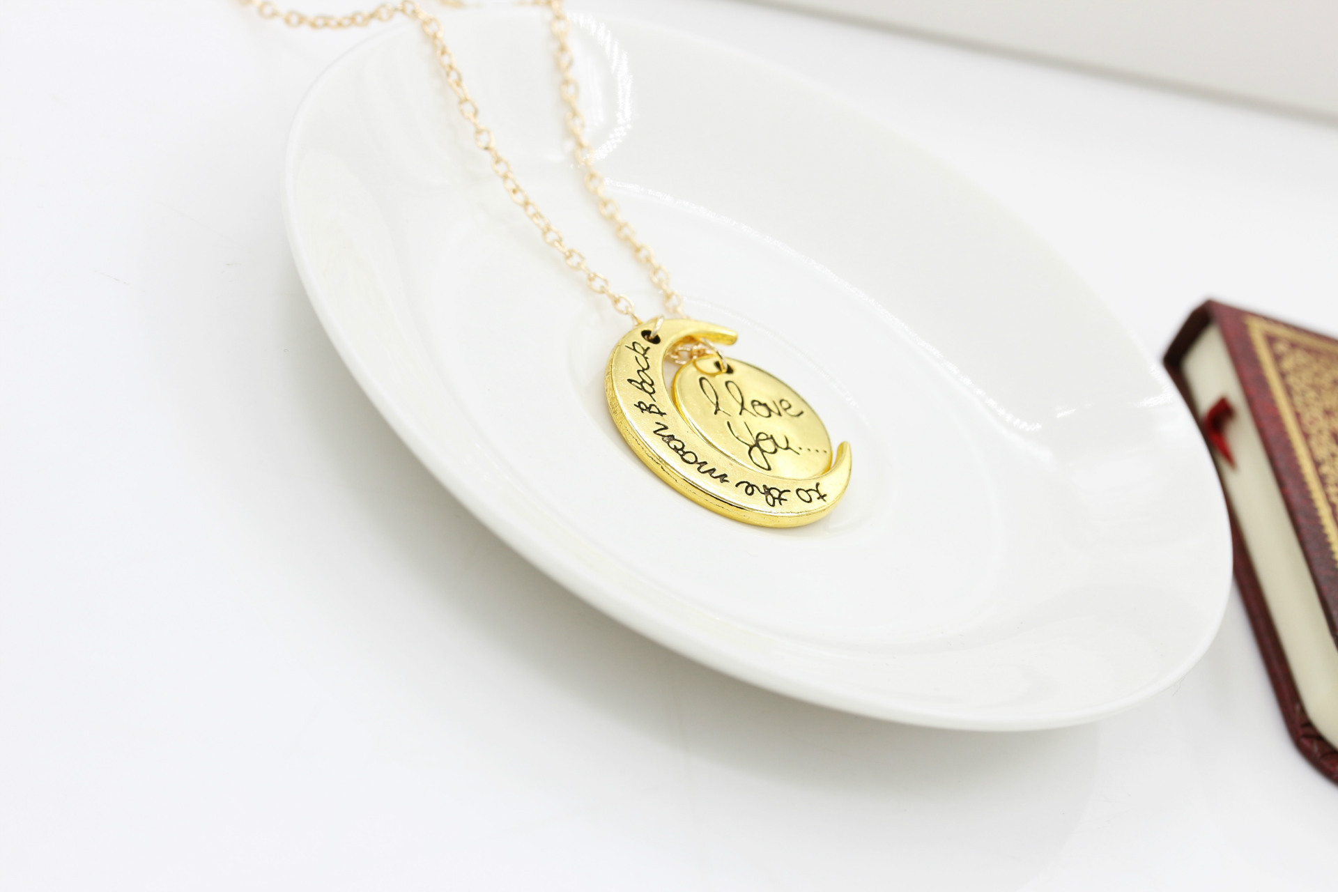 I Love You To the Moon and Back Gold Necklace