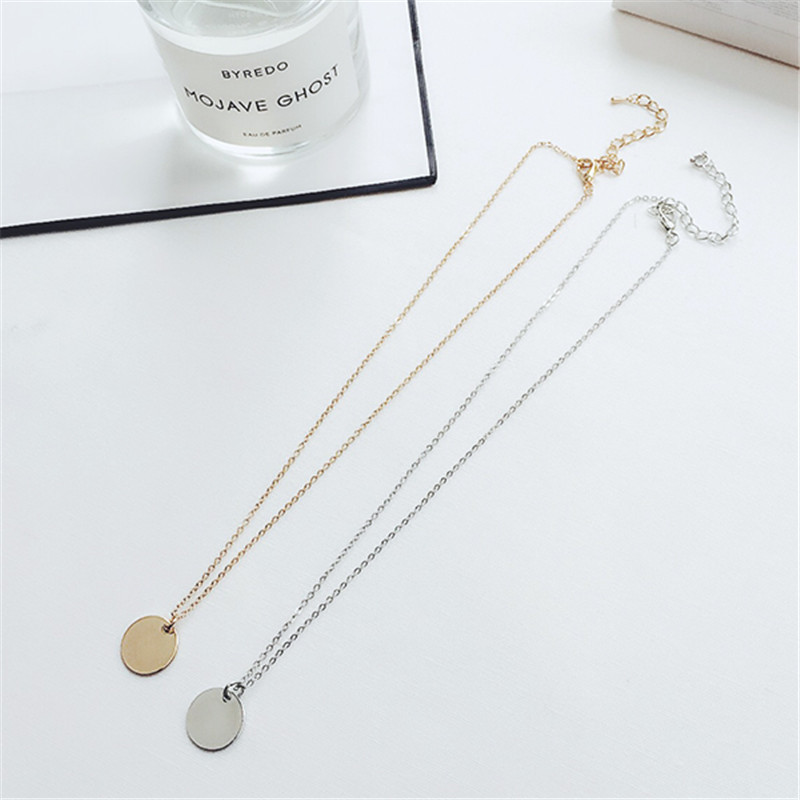 Men and women's Gold and Silver Coin Chain Pendant Necklace.