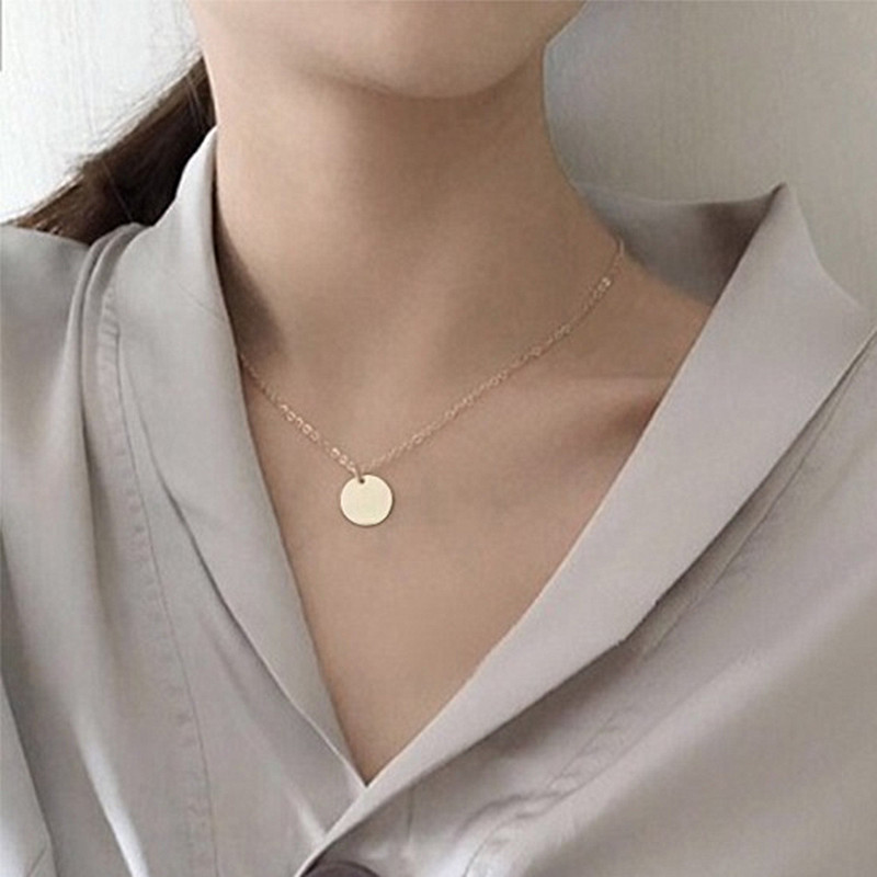 Men and women's Gold and Silver Coin Chain Pendant Necklace.