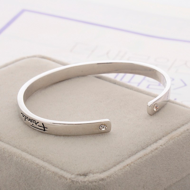 "Friend Forever Today Tomorrow Always" Cuff Bangle Bracelet Fashion Jewelry