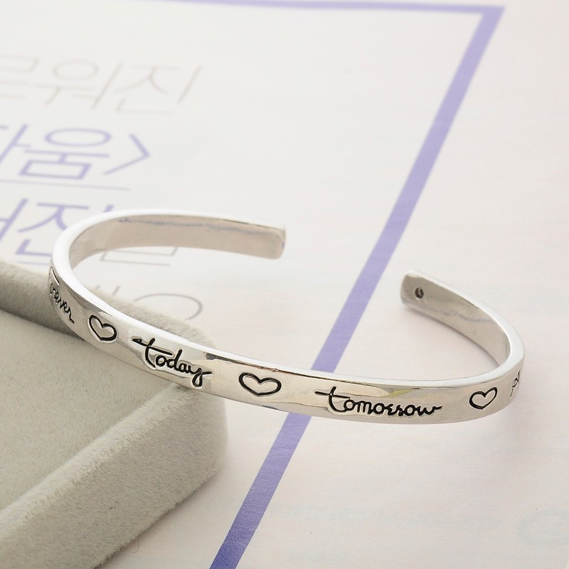 "Friend Forever Today Tomorrow Always" Cuff Bangle Bracelet Fashion Jewelry