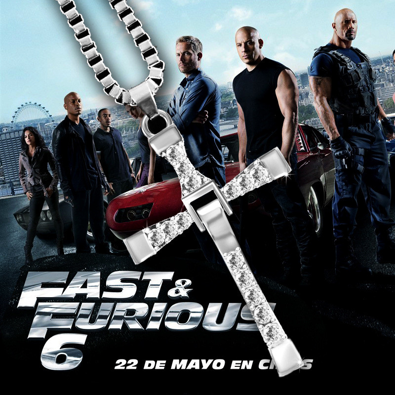 HOT THE FAST and The FURIOUS VIN DIESEL CROSS PENDANT Chain Necklace