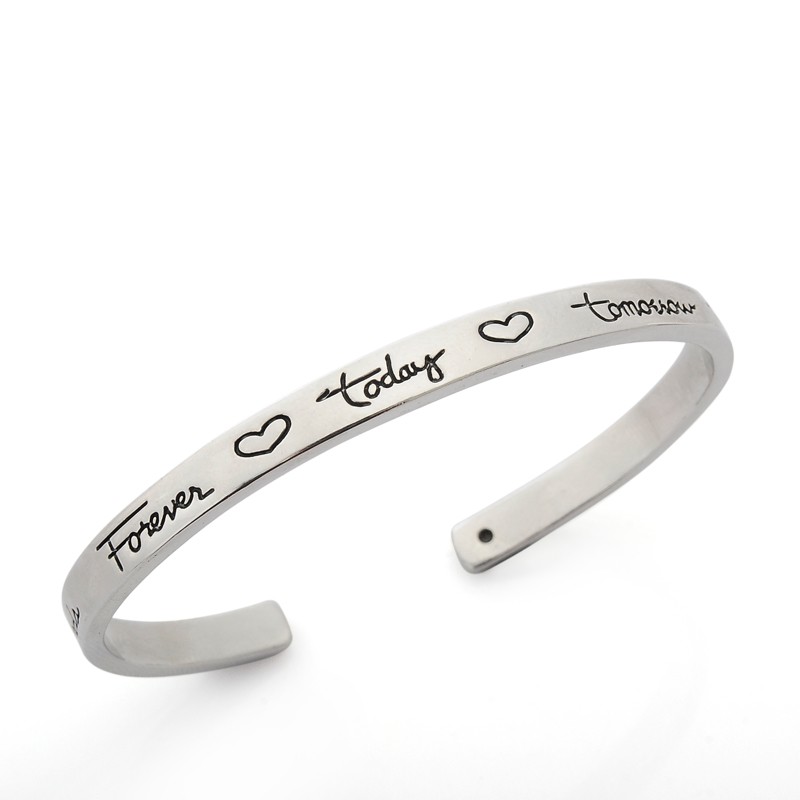 "Friend Forever Today Tomorrow Always" Cuff Bangle Bracelet Fashion Jewelry