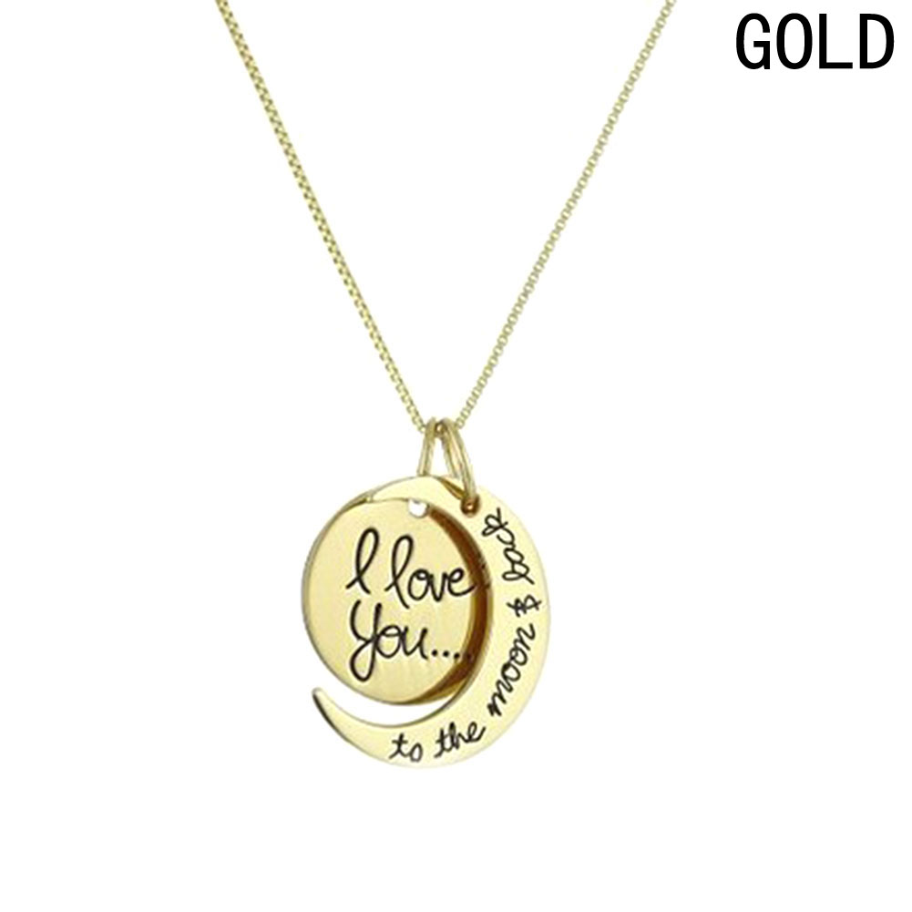 I Love You To the Moon and Back Gold Necklace
