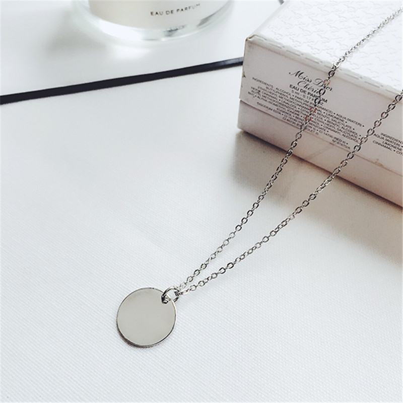 Men and women's Gold and Silver Coin Chain Pendant Necklace.