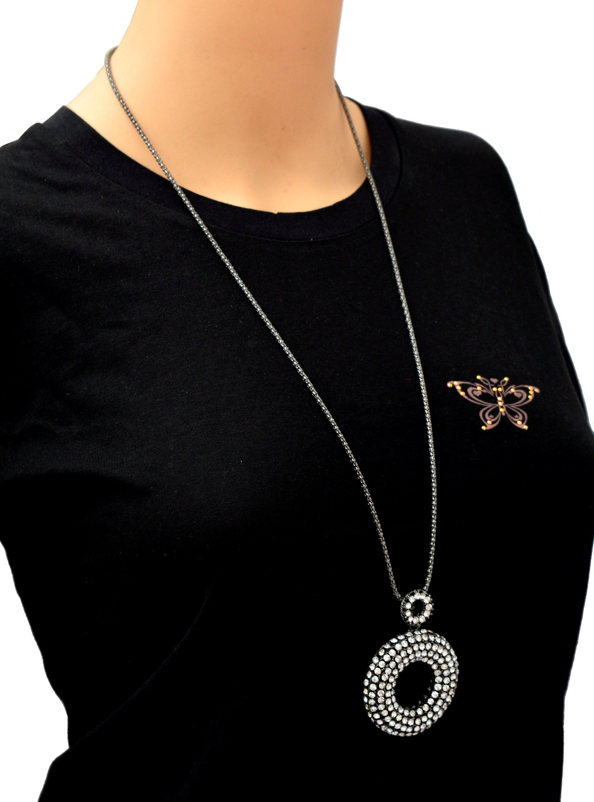 Shopaholic Fashion Round Crystal Long Neck Piece Wedding ,Partywear For Women , Girls