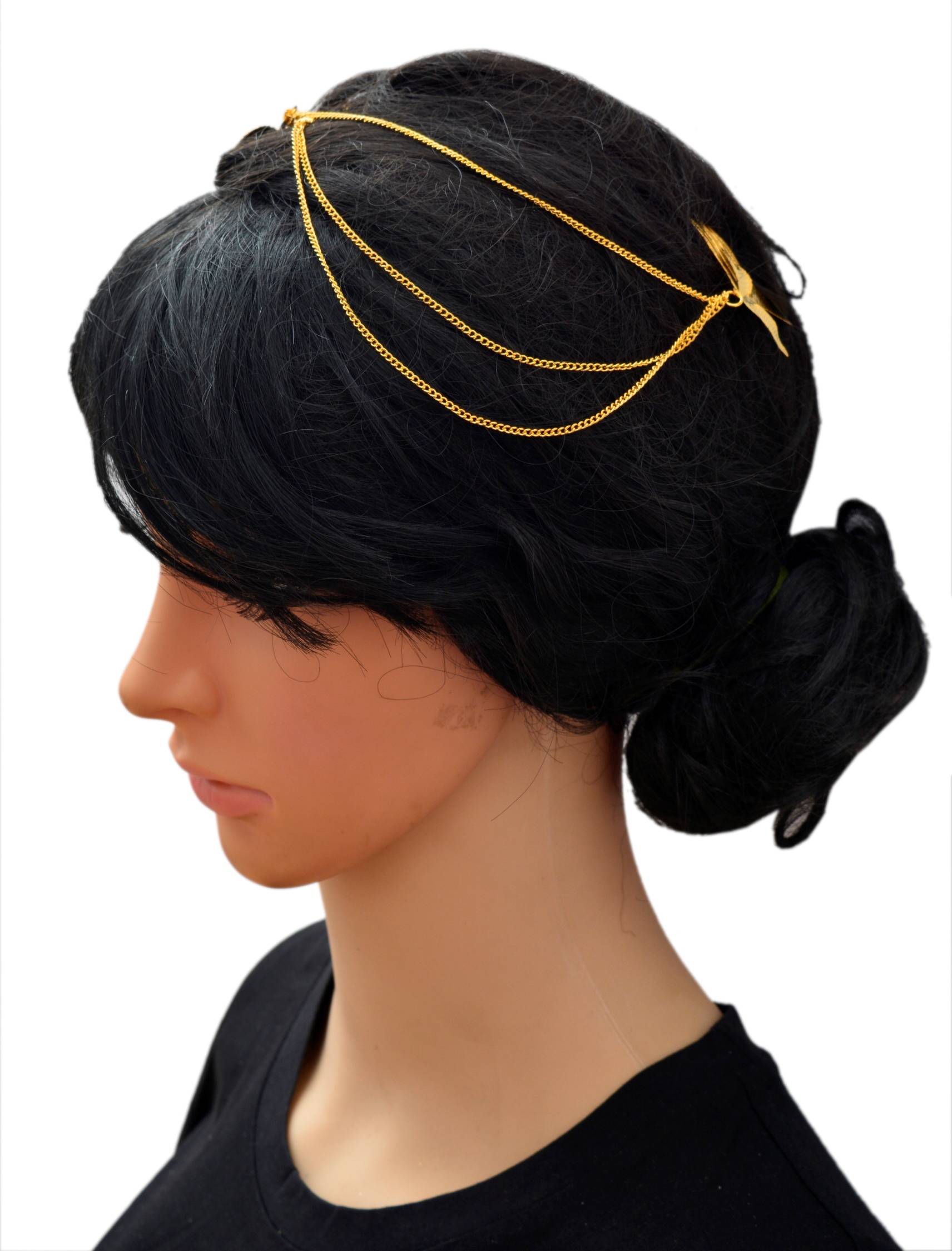 Shopaholic Fashion Designer Golden Hair Accessories / Hair Chain Wedding ,Partywear For Women , Girls
