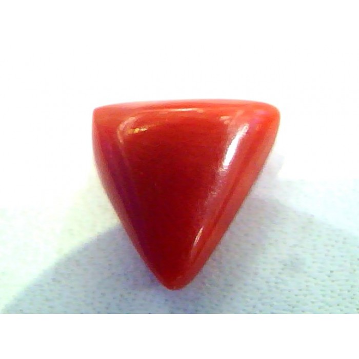 2.87 Cts Certified 100% Natural Coral Trangular Shape Loose Gemstone