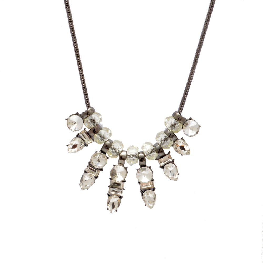 Shopaholic Fashion Black Finish With Crystal Necklaces Wedding ,Partywear For Women , Girls