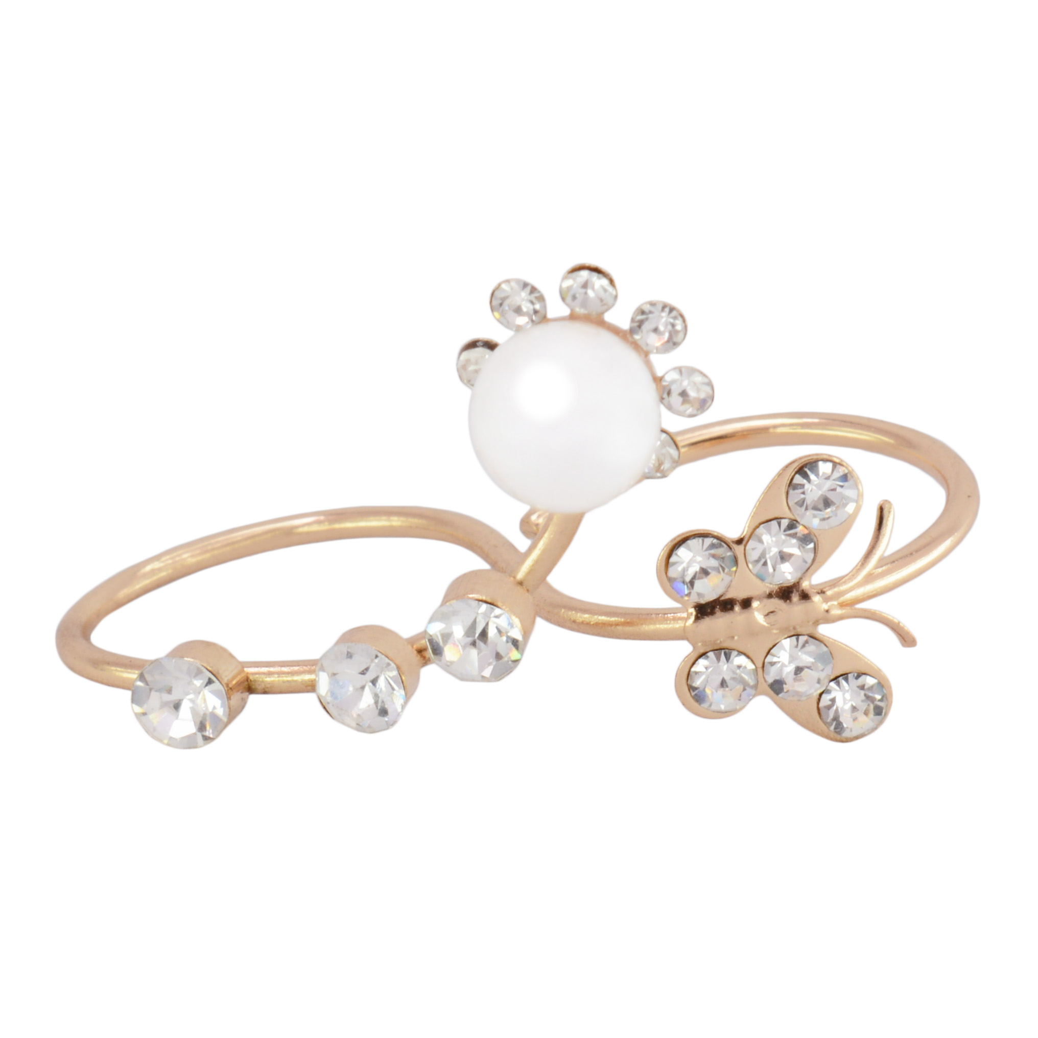 Shopaholic Fashion Double Finger Designer Ring Suitable For Wedding ,Party For Women , Girls