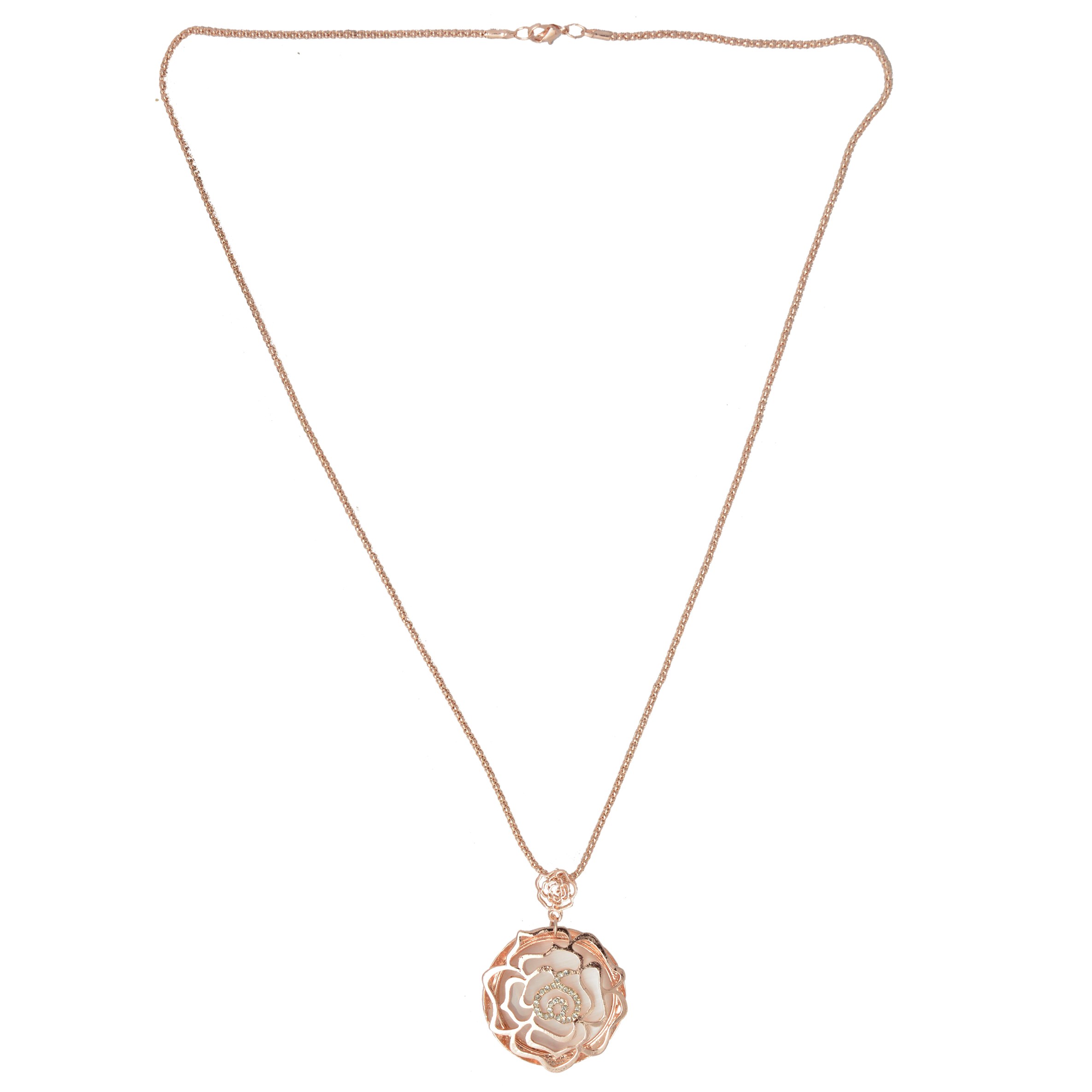 Shopaholic Fashion Long Necklaces With Rose Pendant Wedding ,Partywear For Women , Girls
