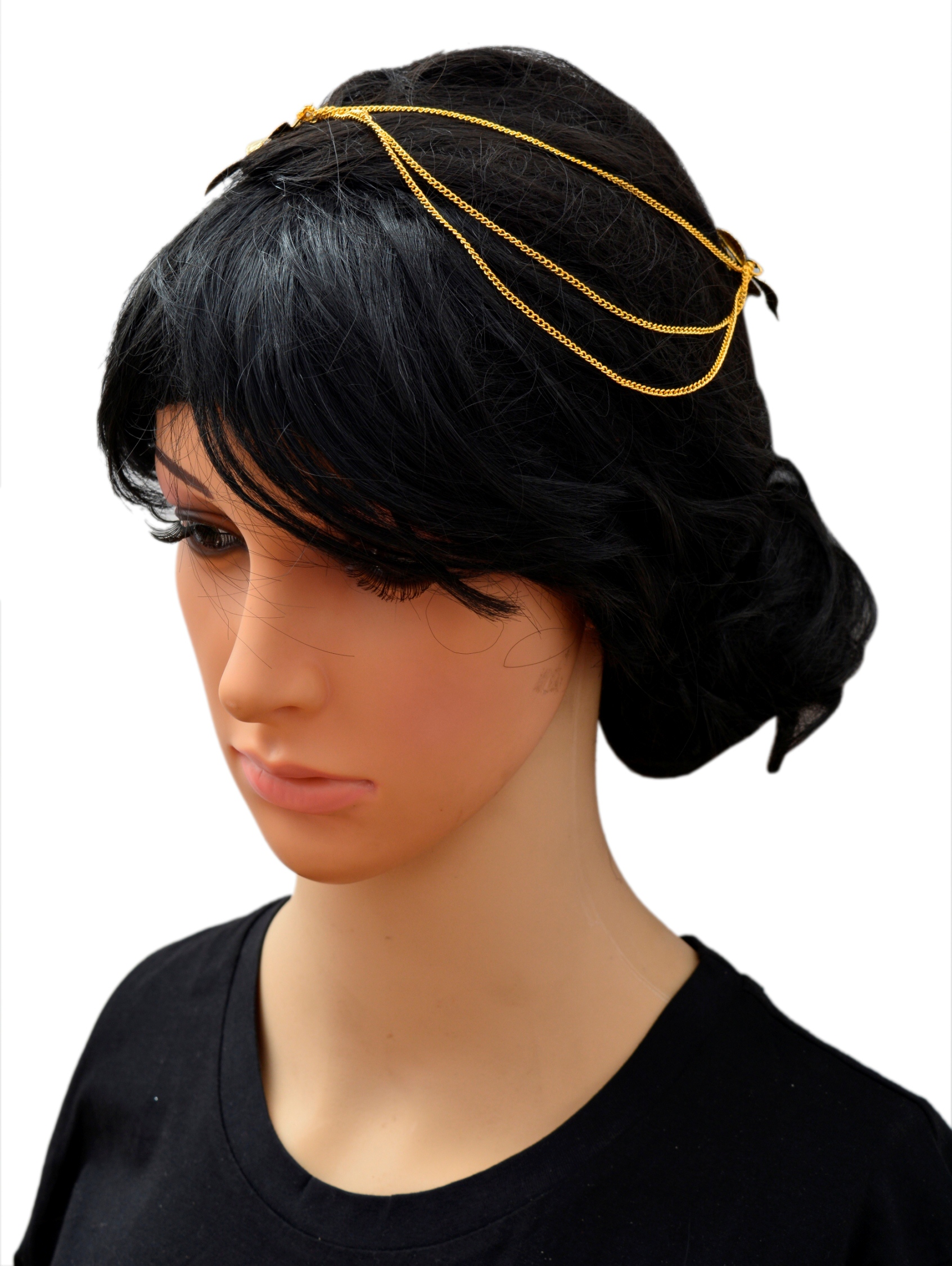Shopaholic Fashion Designer Golden Hair Accessories / Hair Chain Wedding ,Partywear For Women , Girls
