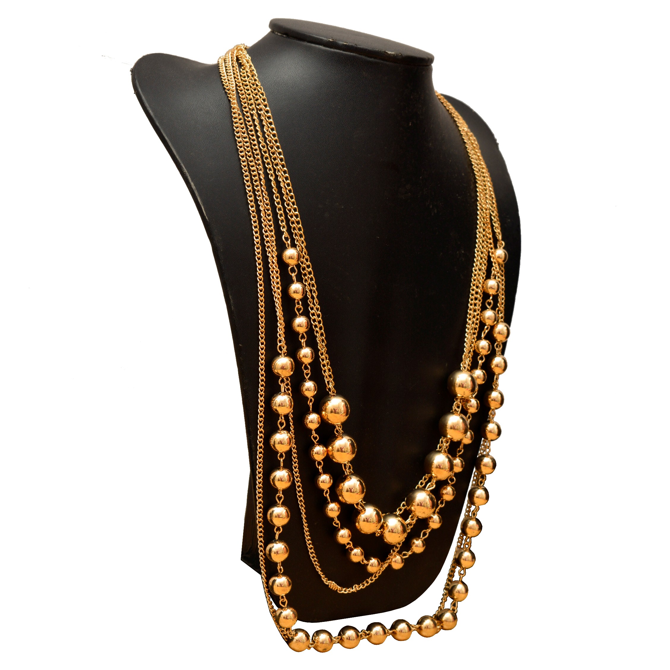 Shopaholic Fashion Multi Layer Golden Beats Chain Neckline jewelry Wedding ,Partywear For Women , Girls