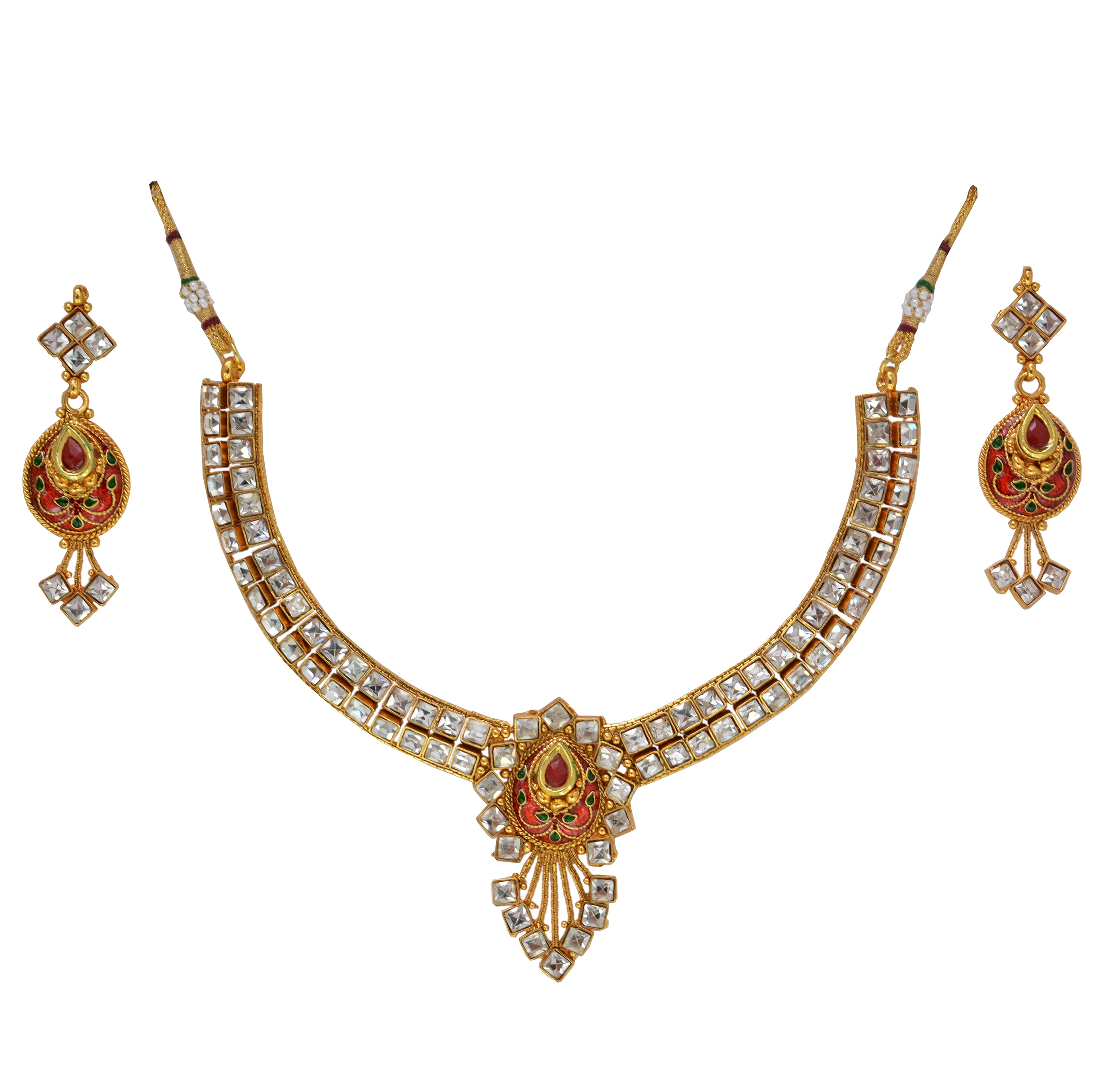 Divaz Shubh Lucky Bridal, Partywear Necklace Set With Earing