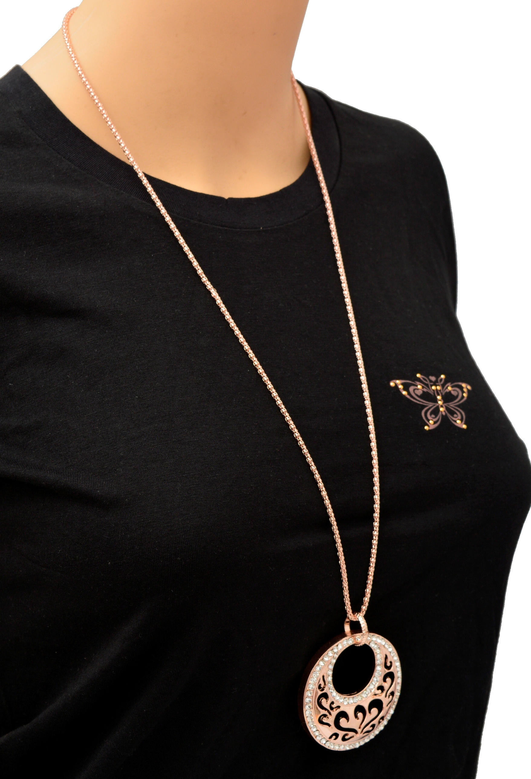 Shopaholic Fashion Long Neck Piece Round Pendant Wedding ,Partywear For Women , Girls