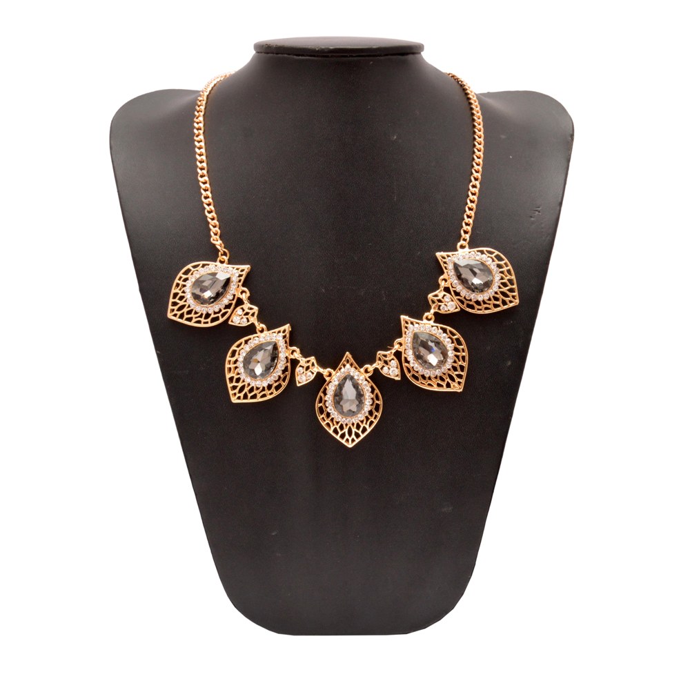 Shopaholic Fashion Statement Neck Piece With Black Stone Wedding ,Partywear For Women , Girls