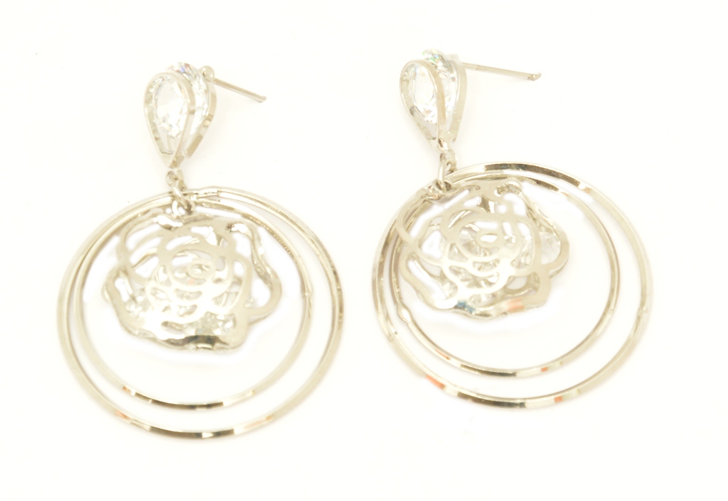 Shopaholic Fashion Round Rose Flower Designer Earring  Wedding ,Party Earring For Women, Girls