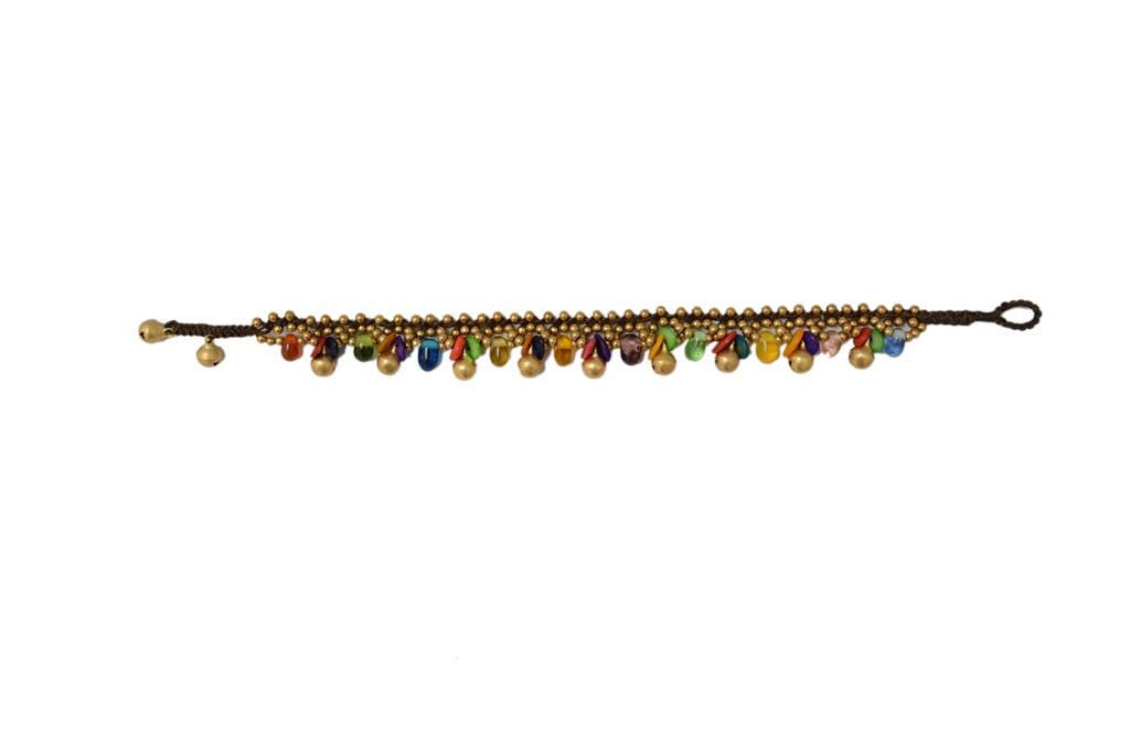 Shopaholic Fashion Hand Made Multi Color Stone With Ghungrru Anklets, Payal Wedding ,Partywear For Women , Girls