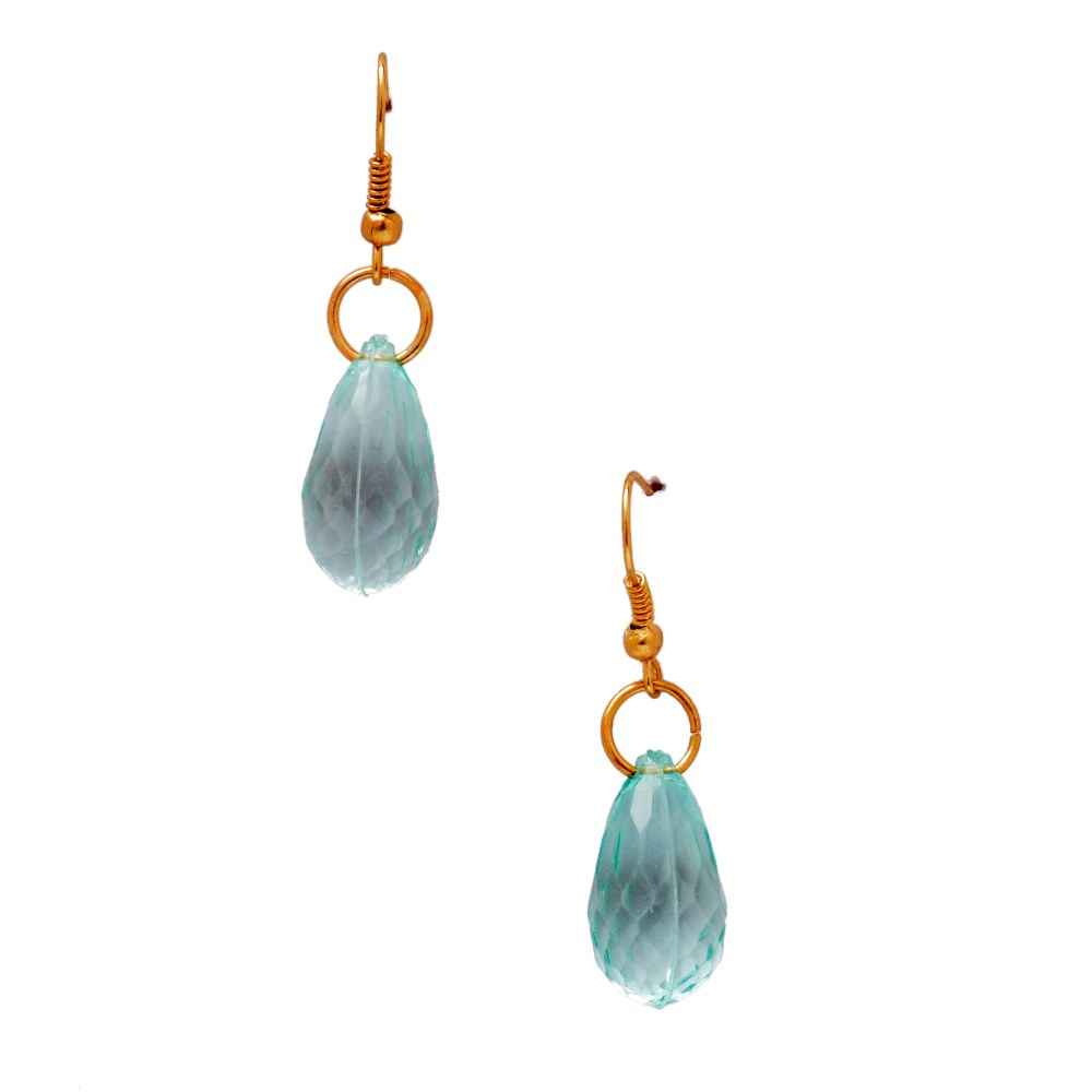 Shopaholic Fashion Blue Drop Hanging Neck Piece With Ear Ring Wedding ,Partywear For Women , Girls