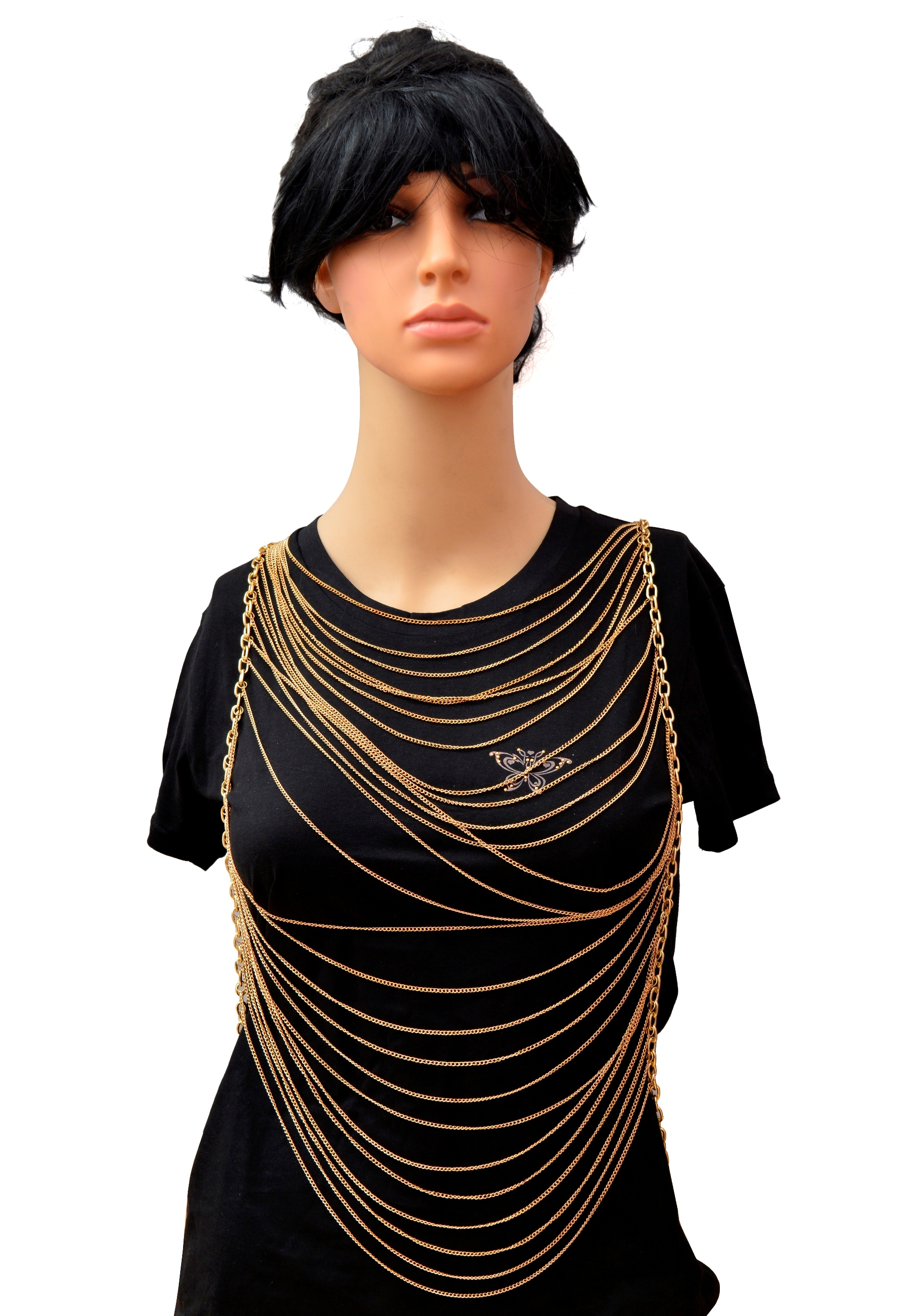 Shopaholic Fashion Multi Layer Top Cover Chain Neckline Wedding ,Partywear For Women , Girls
