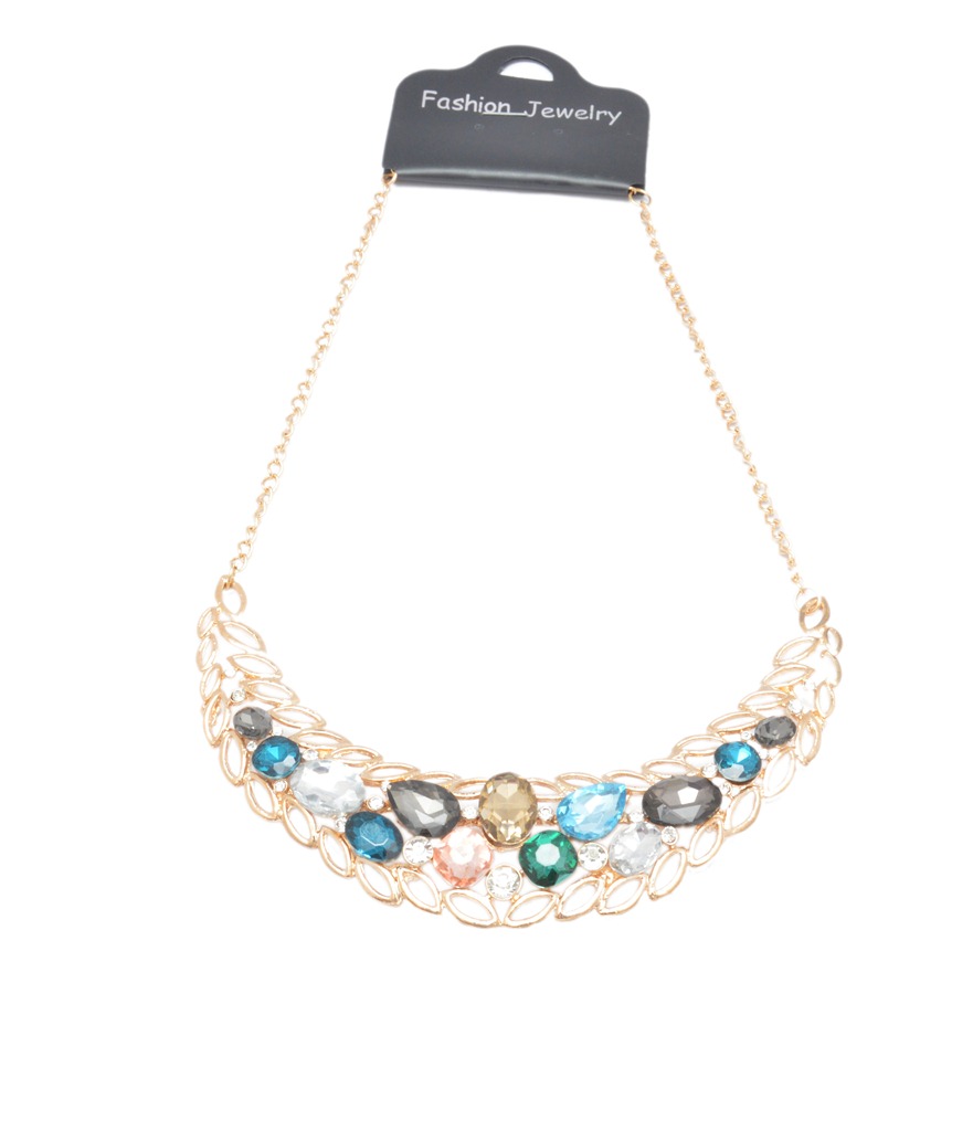 Shopaholic Fashion Multi Colour Stone Statement Necklaces Wedding ,Partywear For Women , Girls