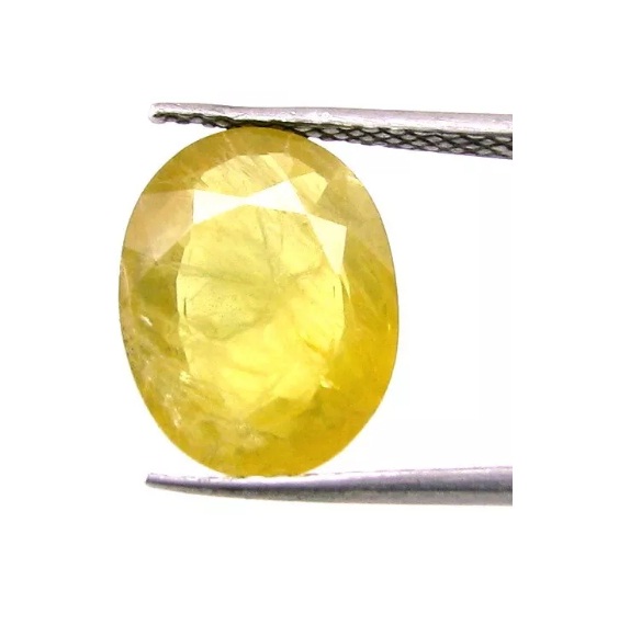 3.55 Cts Certified 100% Natural Yellow Sapphire Oval Shape Loose Gemstone (Size : 10.08X7.98X4.65 MM)