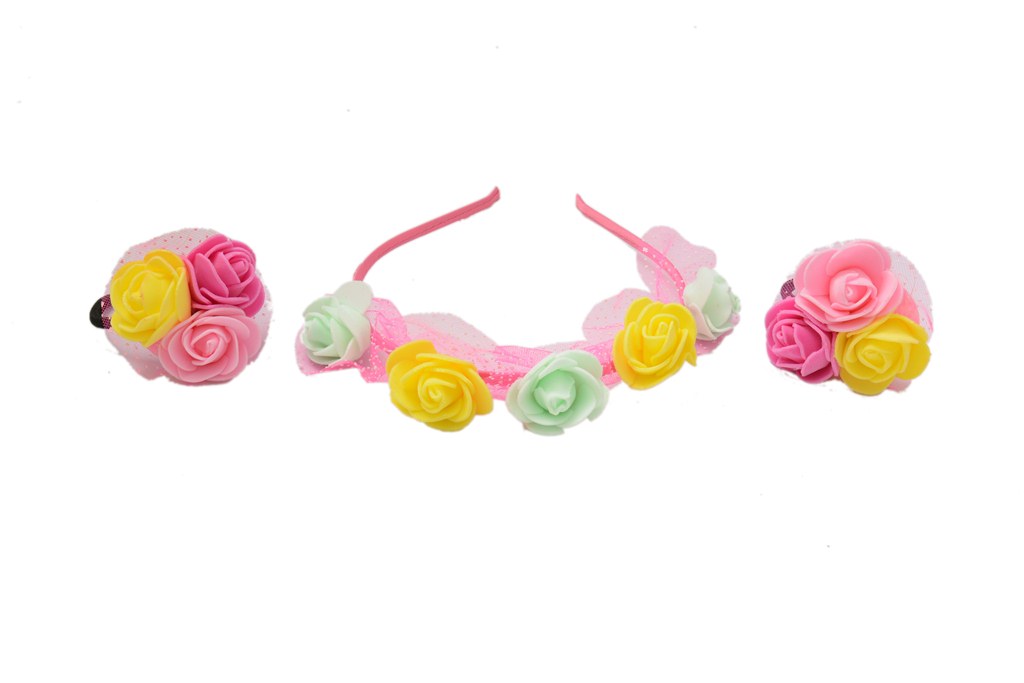 Shopaholic Fashion Rubber And Hair Band Flower Combo / Hair Accessories