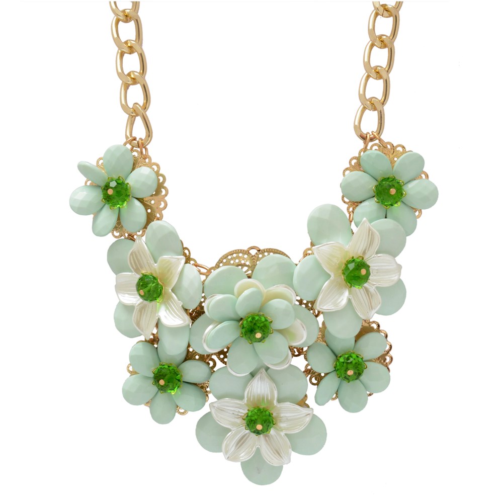 Shopaholic Fashion 3D Designer Statement Floral Neck Line / Necklace / Jewellery Wedding ,Partywear For Women , Girls