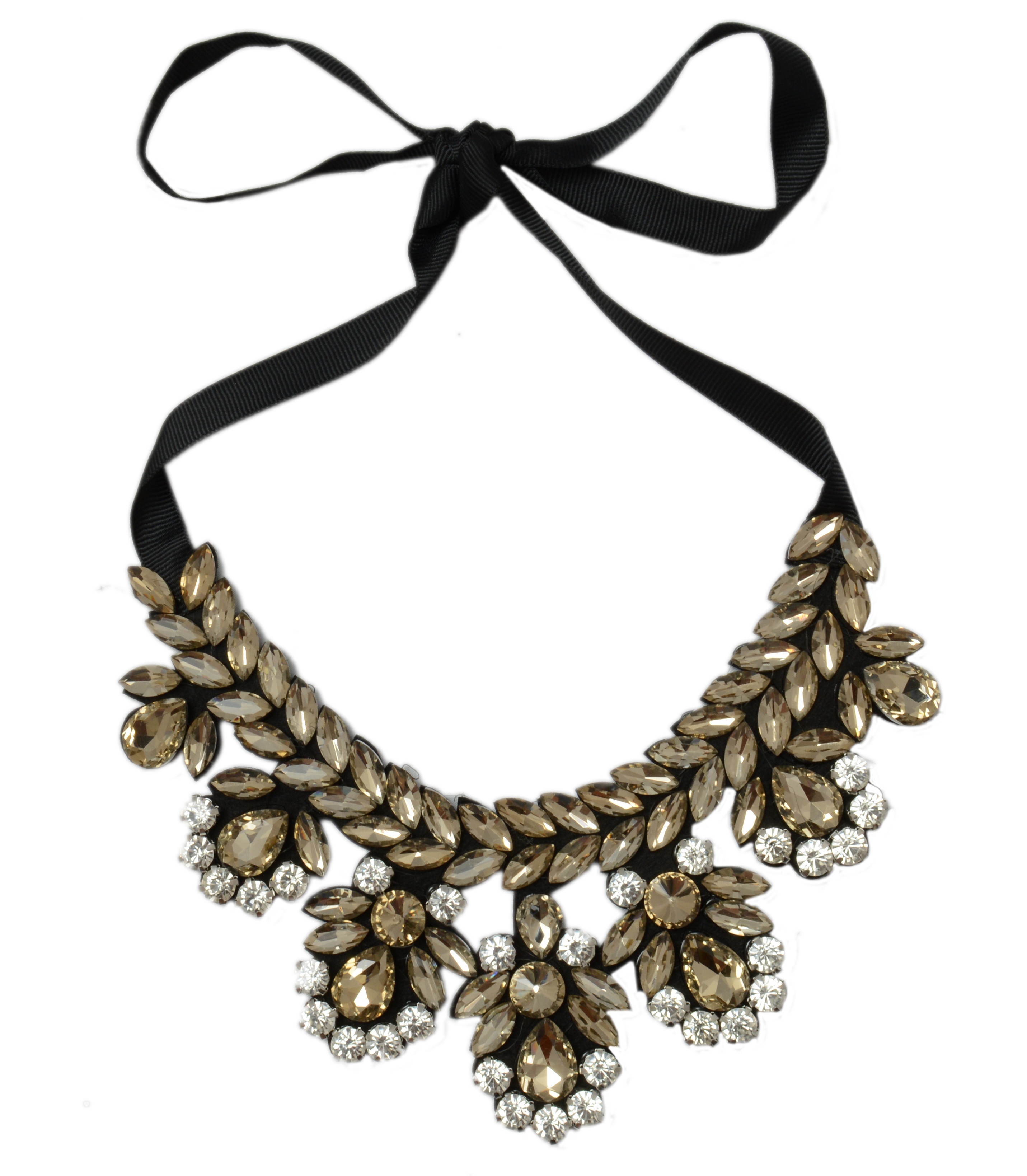 Shopaholic Fashion Designer Crystal Ribbon Neck Line  / Necklace / Jewellry Wedding ,Partywear For Women , Girls