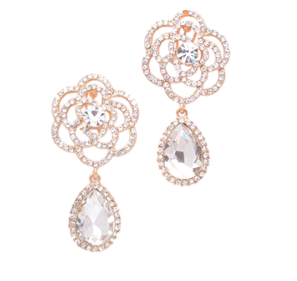 Shopaholic Fashion Drop Crystal Flower Earring  Wedding ,Party Earring For Women, Girls