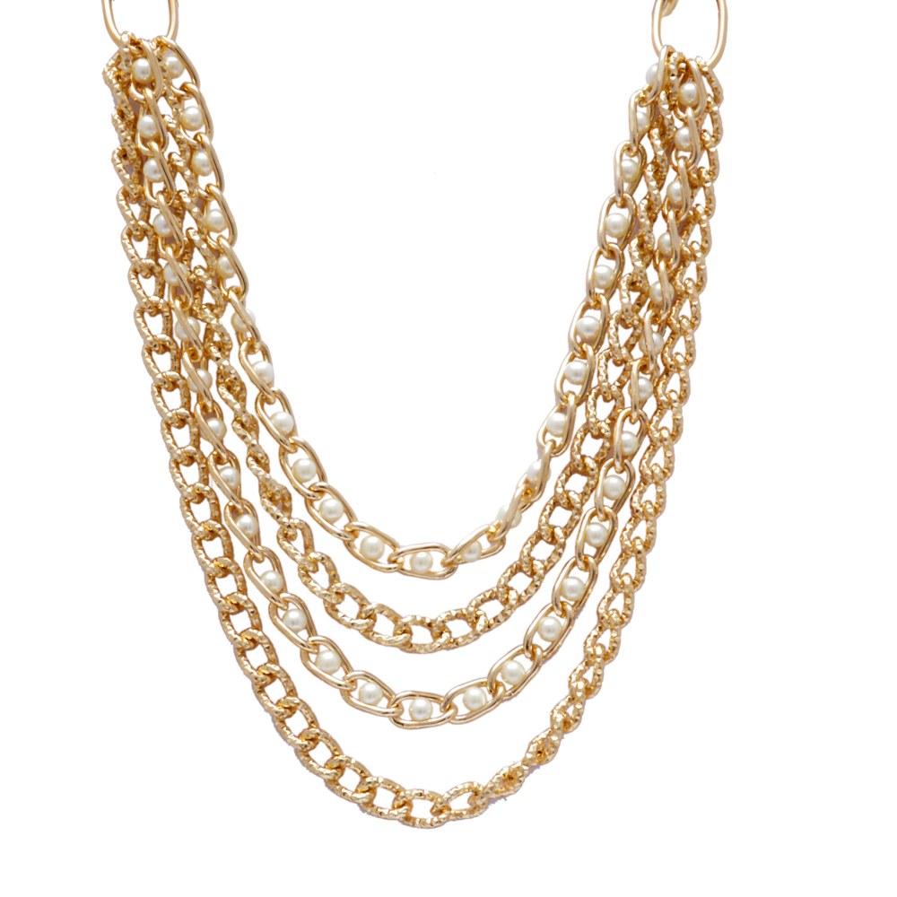 Shopaholic Fashion Golden Necklaces Set With Pearls Wedding ,Partywear For Women , Girls
