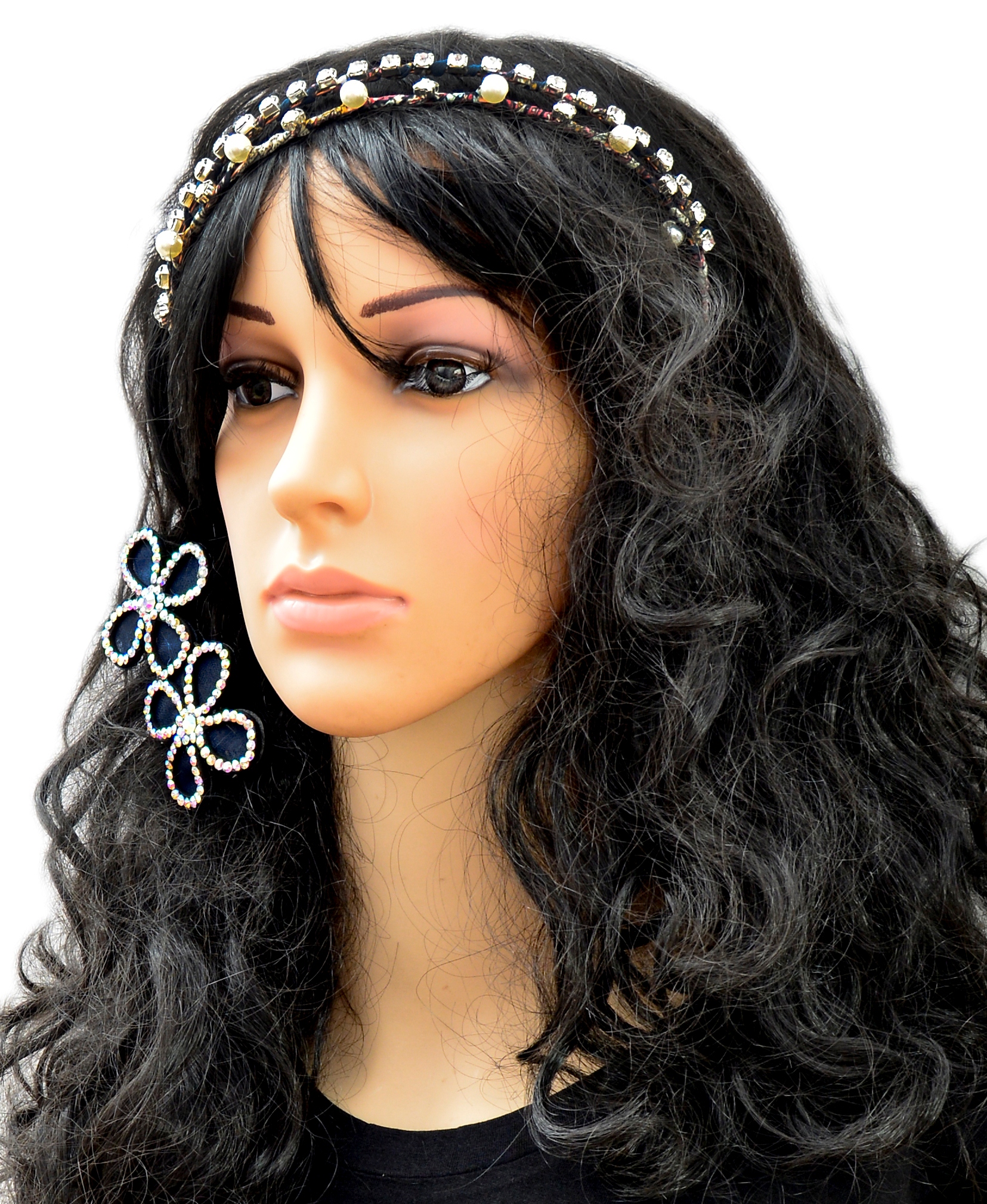 Shopaholic Fashion Designer Hair Combo, Hair Accessories, Head Band and Hair Clip For Girls, Womens, Evening Parties 