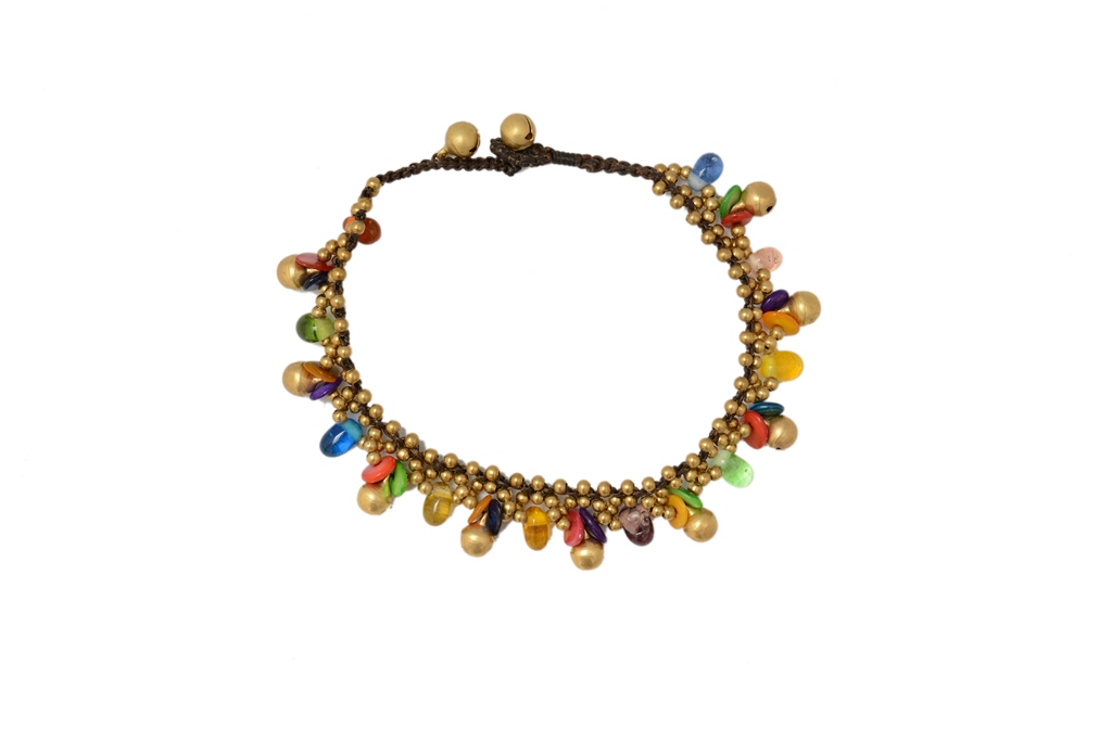 Shopaholic Fashion Hand Made Multi Color Stone With Ghungrru Anklets, Payal Wedding ,Partywear For Women , Girls