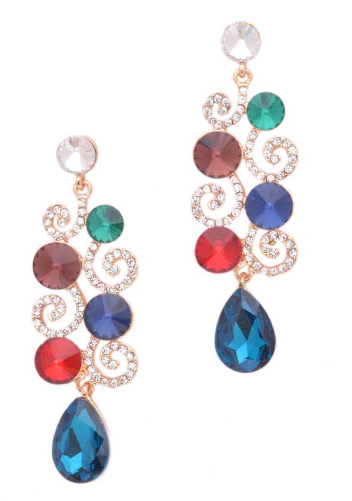 Shopaholic Fashion Multi Color Crystal Danglers  Wedding ,Party Earring For Women, Girls