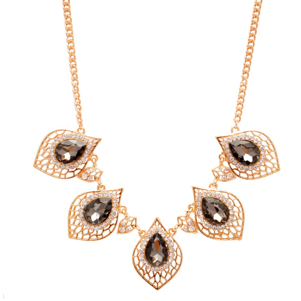 Shopaholic Fashion Statement Neck Piece With Black Stone Wedding ,Partywear For Women , Girls