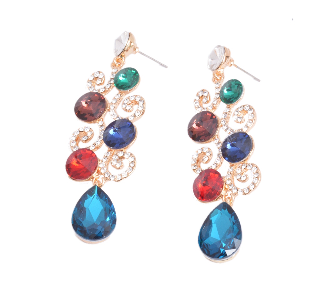 Shopaholic Fashion Multi Color Crystal Danglers  Wedding ,Party Earring For Women, Girls