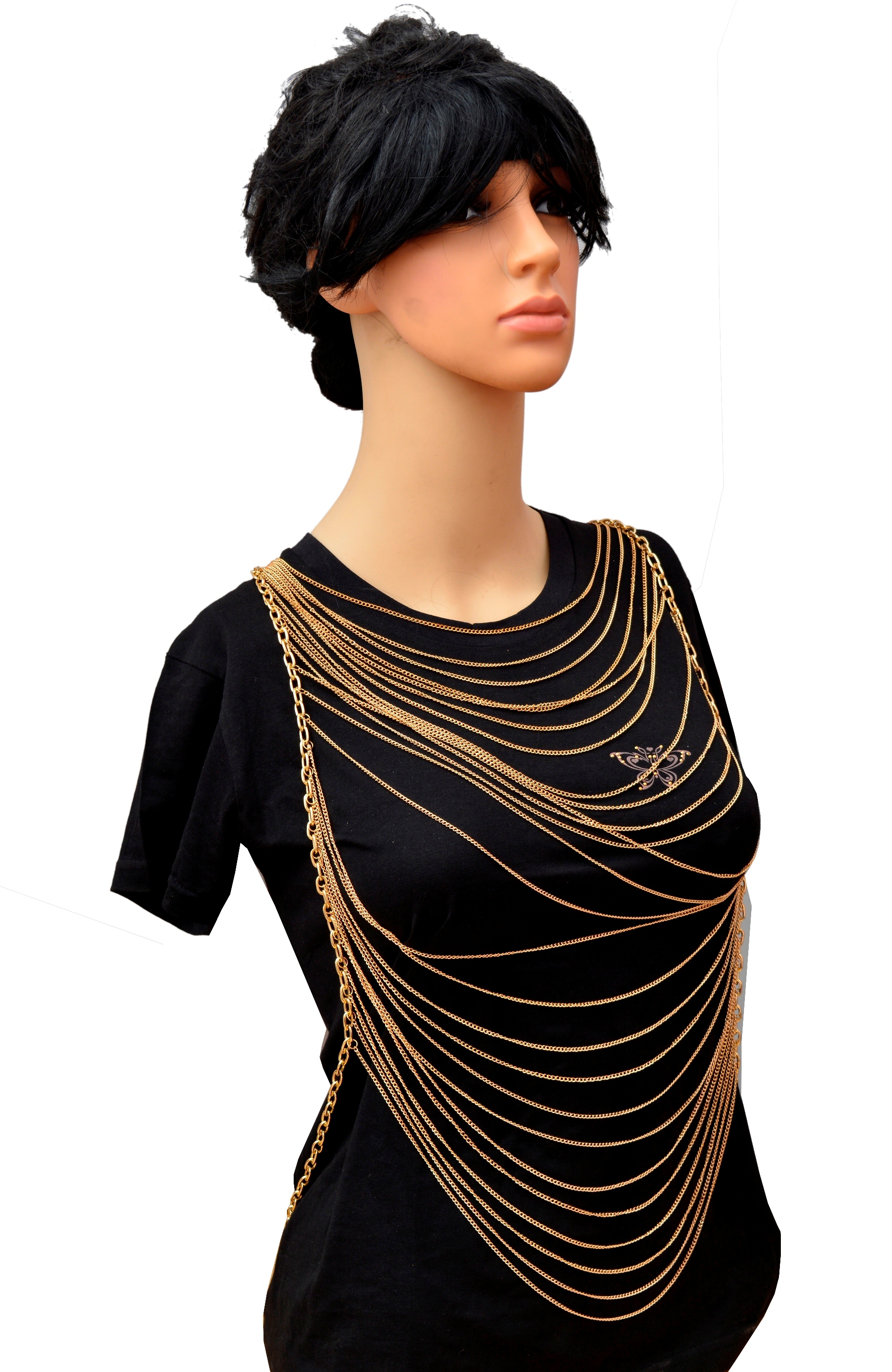 Shopaholic Fashion Multi Layer Top Cover Chain Neckline Wedding ,Partywear For Women , Girls