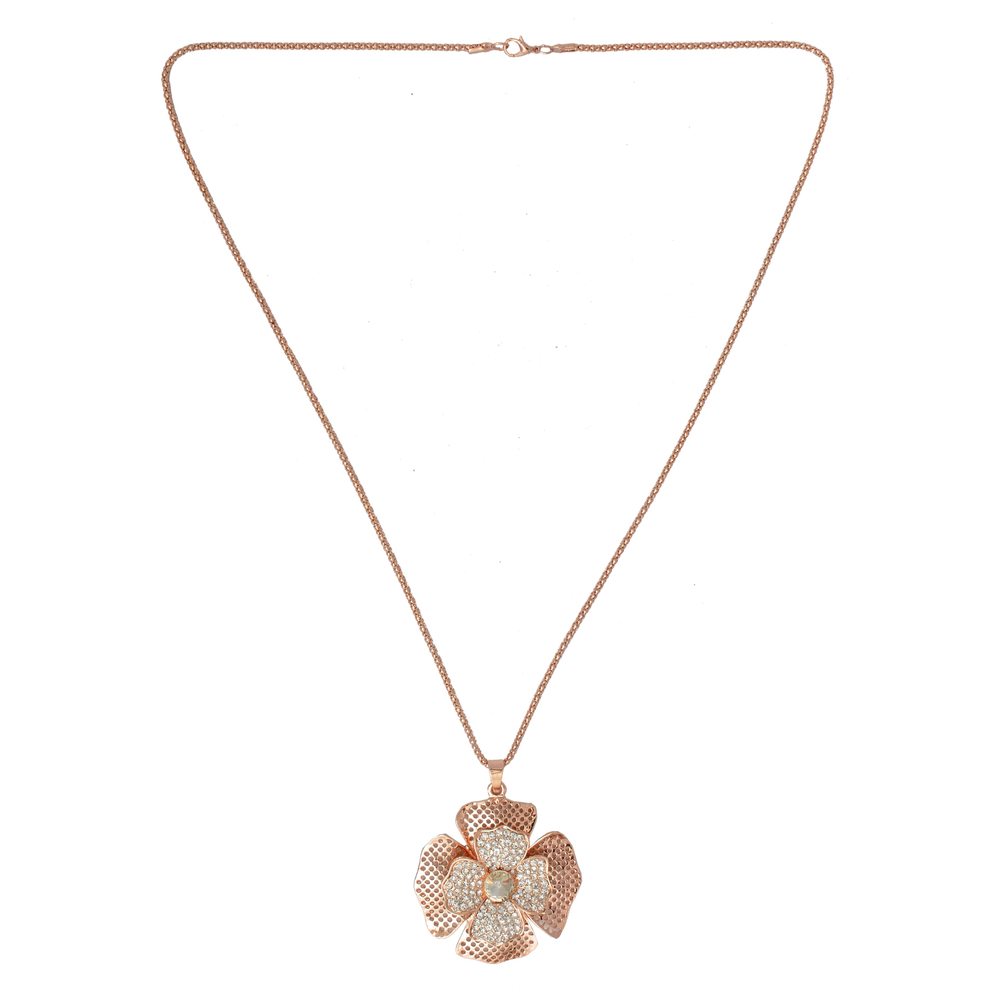Shopaholic Fashion Long Neck Piece With Flower Pendant Wedding ,Partywear For Women , Girls