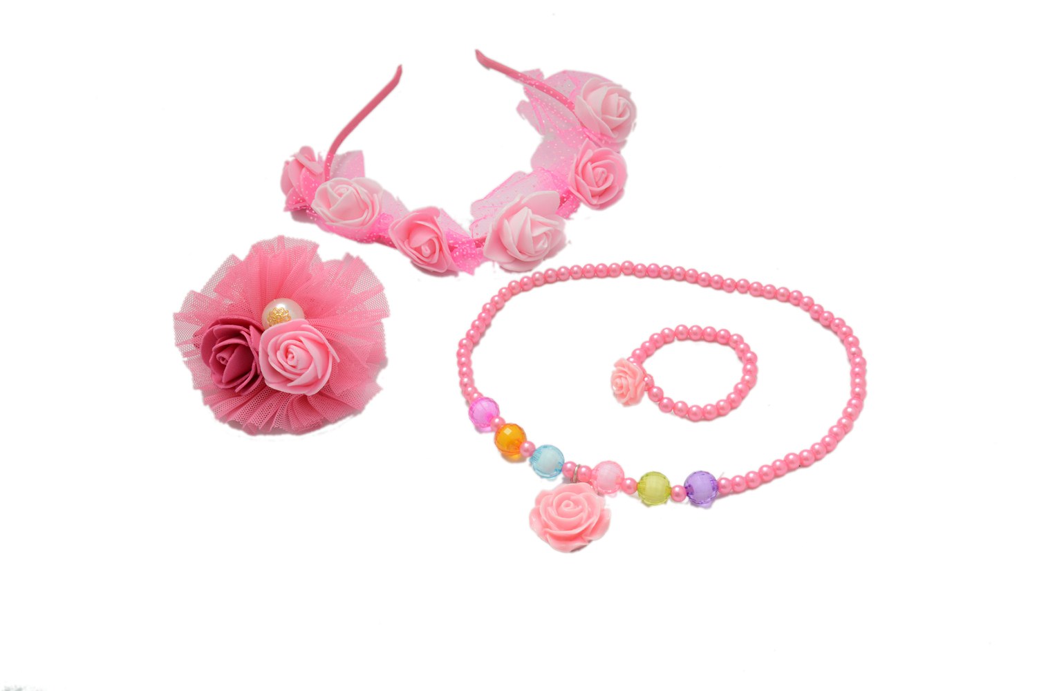 Shopaholic Fashion Complete Baby Girls Partywear Flower Combo / Hair Accessories