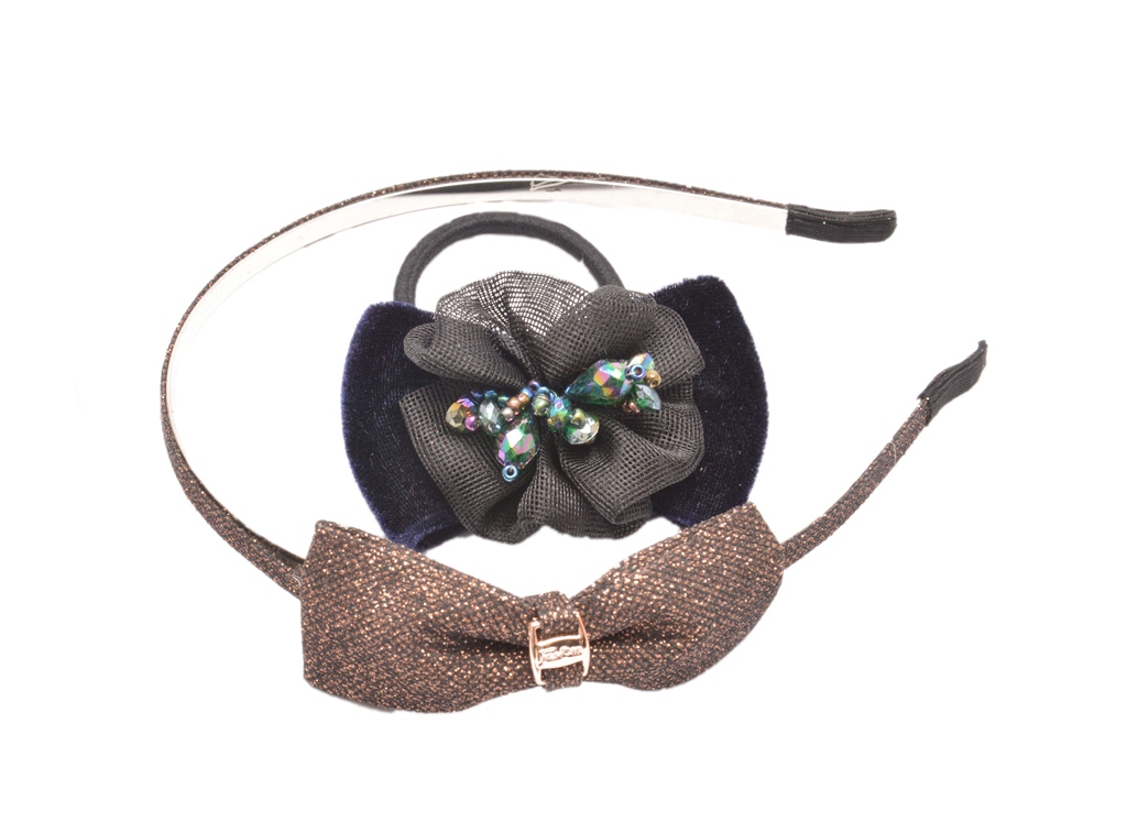Shopaholic Fashion Partywear Bow Hair Band And Rubber Band Combo