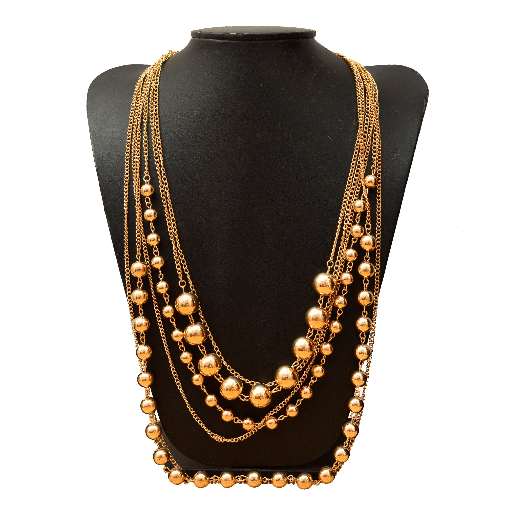 Shopaholic Fashion Multi Layer Golden Beats Chain Neckline jewelry Wedding ,Partywear For Women , Girls