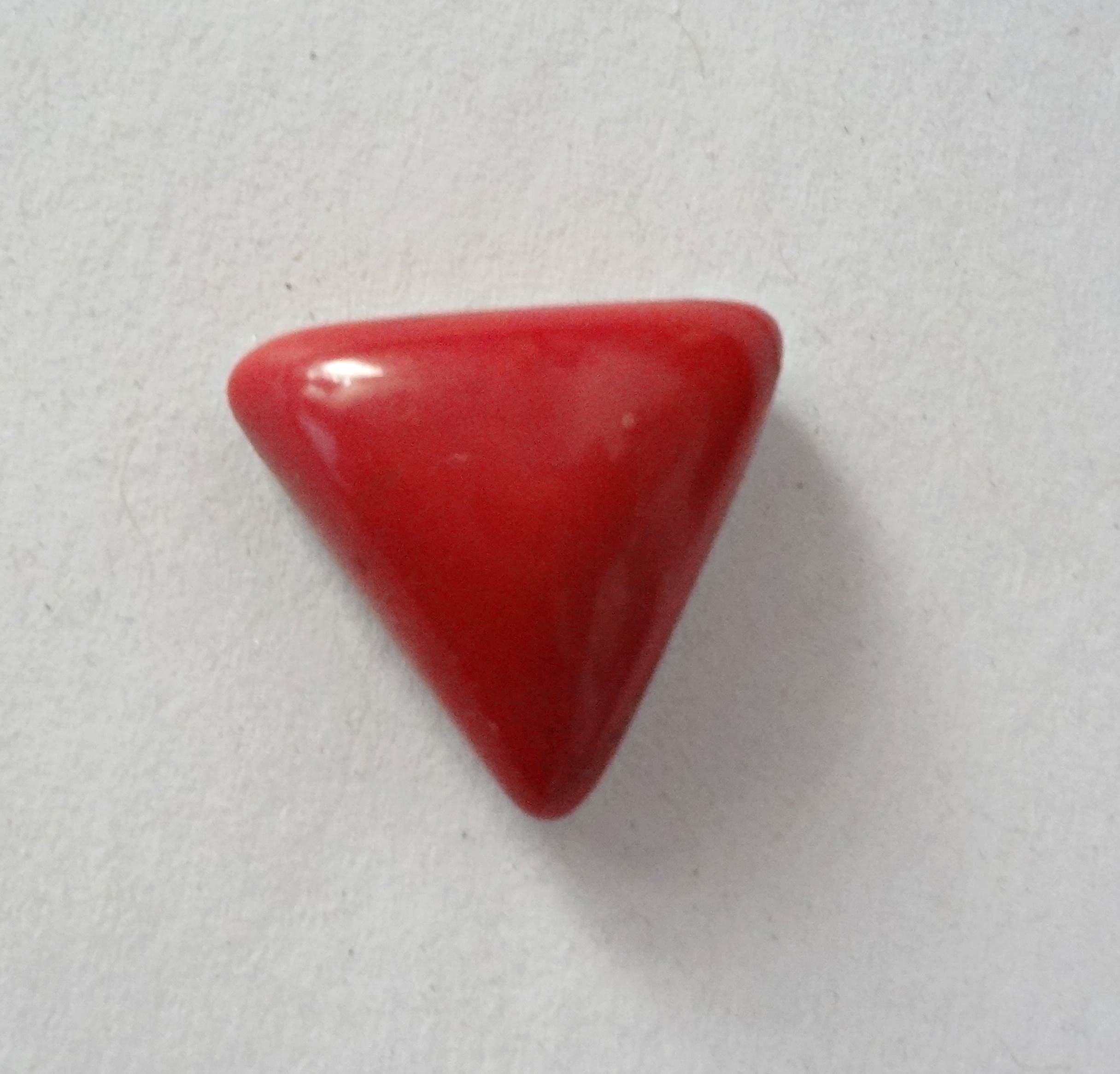 4.42 Cts Certified 100% Natural Coral Trangular Polished Shape Loose Gemstone (Size : 9.90X10.20X6.02 MM)