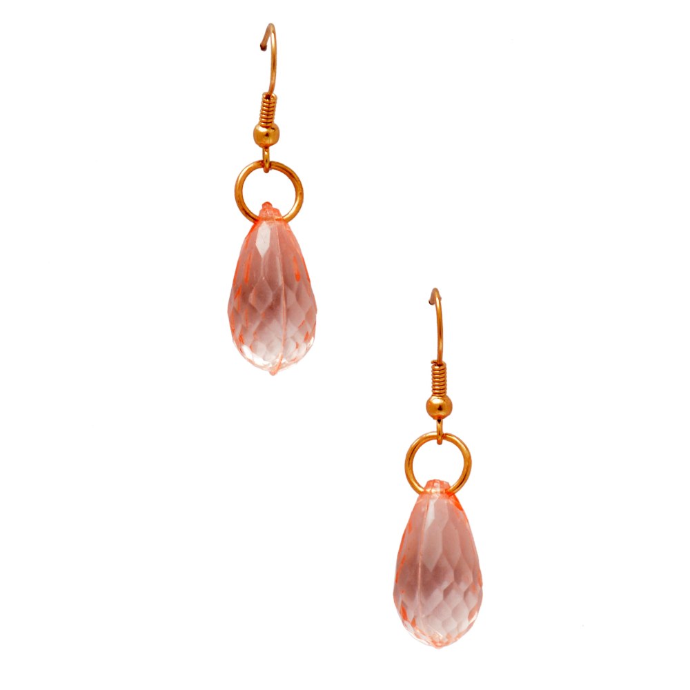 Shopaholic Fashion Peach Drop Hanging Neck Piece With Ear Ring Wedding ,Partywear For Women , Girls