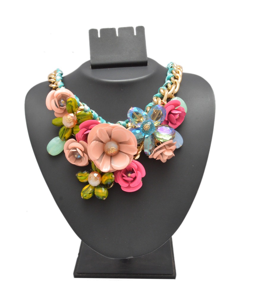 Shopaholic Fashion 3D Statement MultiColor Flower Necklace / Neck Piece / Jewellery Wedding ,Partywear For Women , Girls