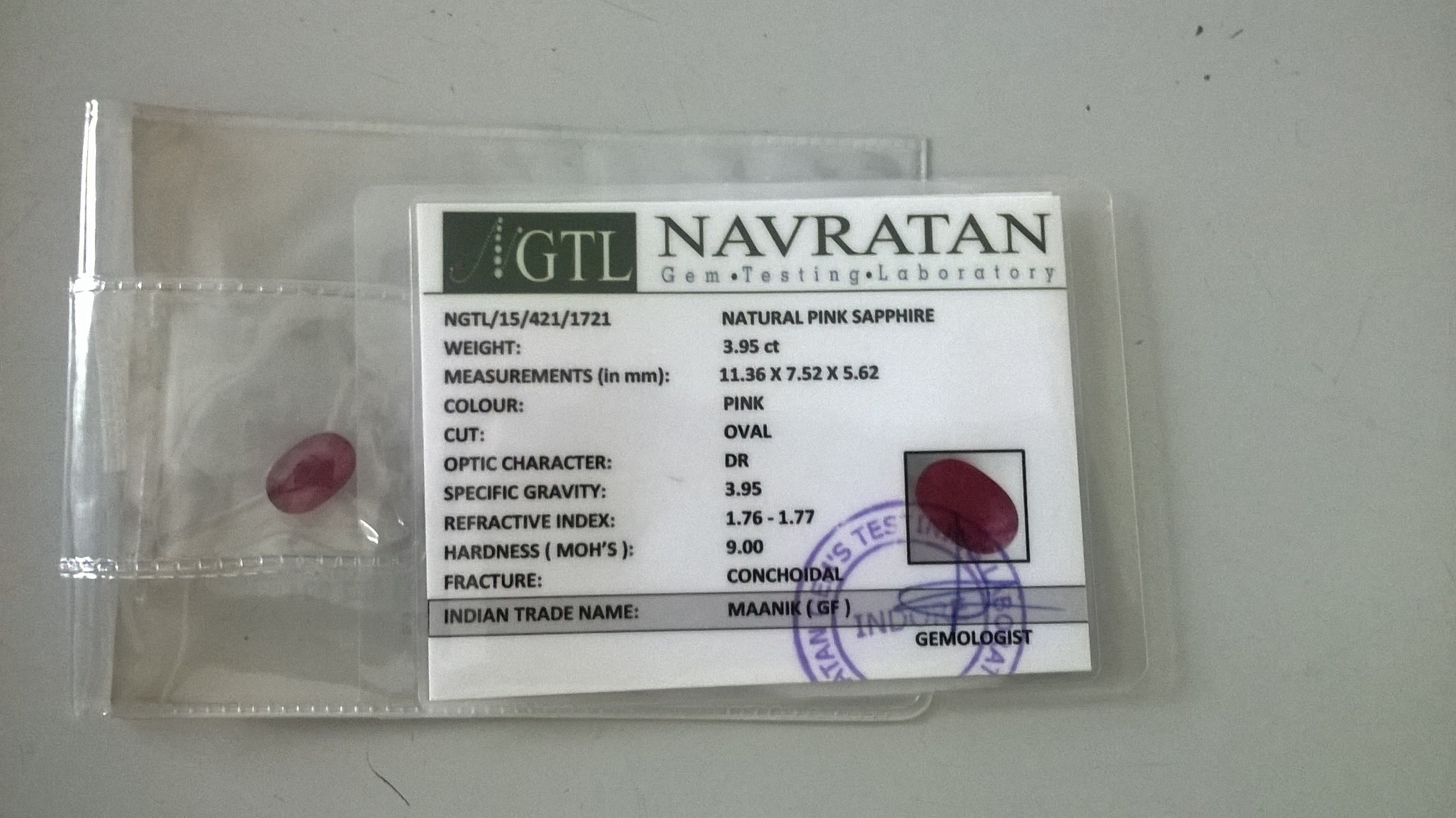 3.95 Cts Certified 100% Natural Ruby oval Shape Loose Gemstone (Size : 11.36X7.52X5.62 MM)