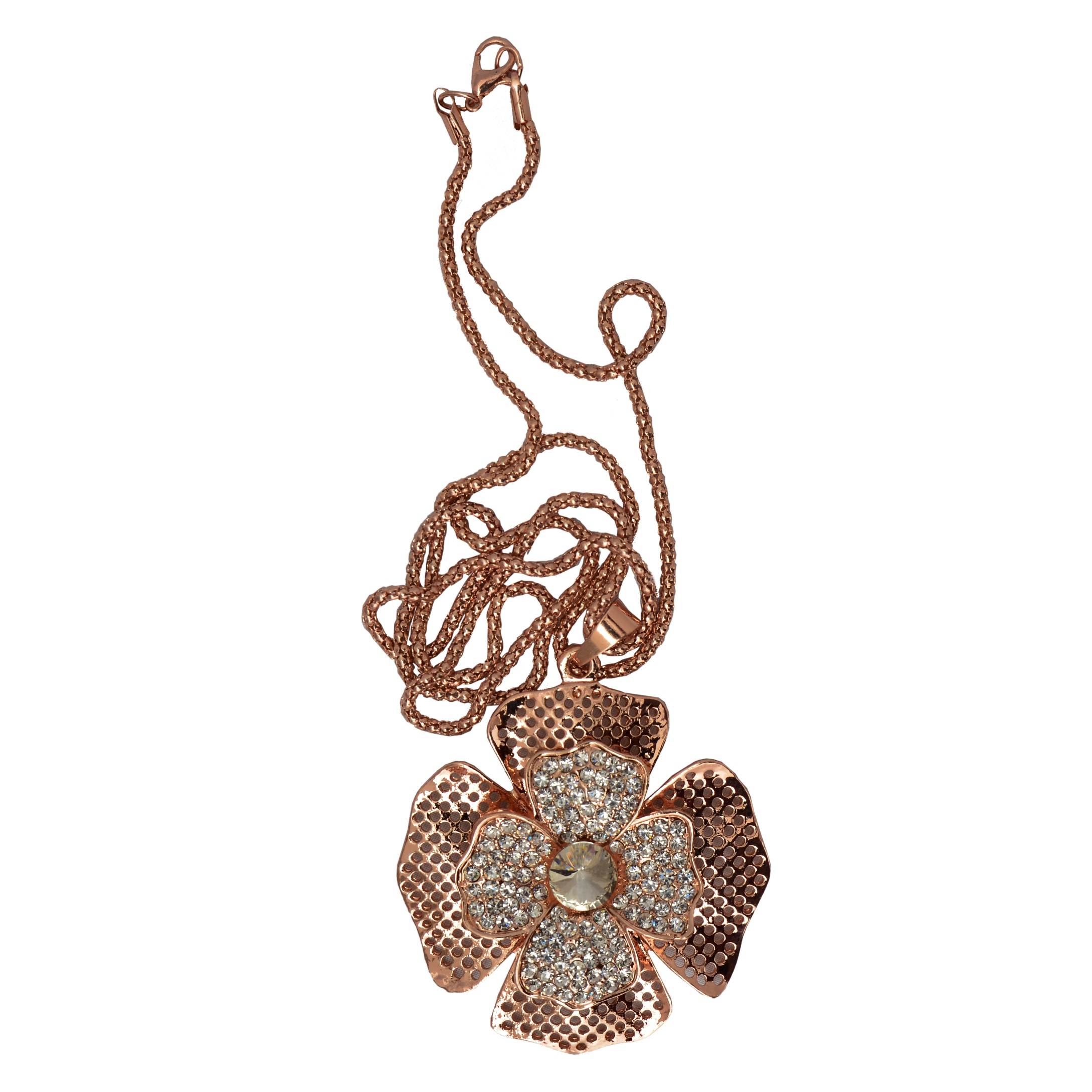 Shopaholic Fashion Long Neck Piece With Flower Pendant Wedding ,Partywear For Women , Girls