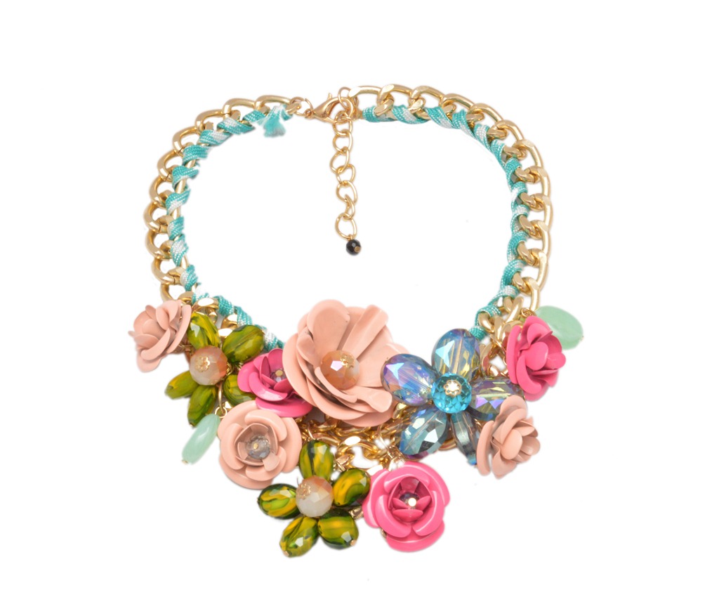 Shopaholic Fashion 3D Statement MultiColor Flower Necklace / Neck Piece / Jewellery Wedding ,Partywear For Women , Girls